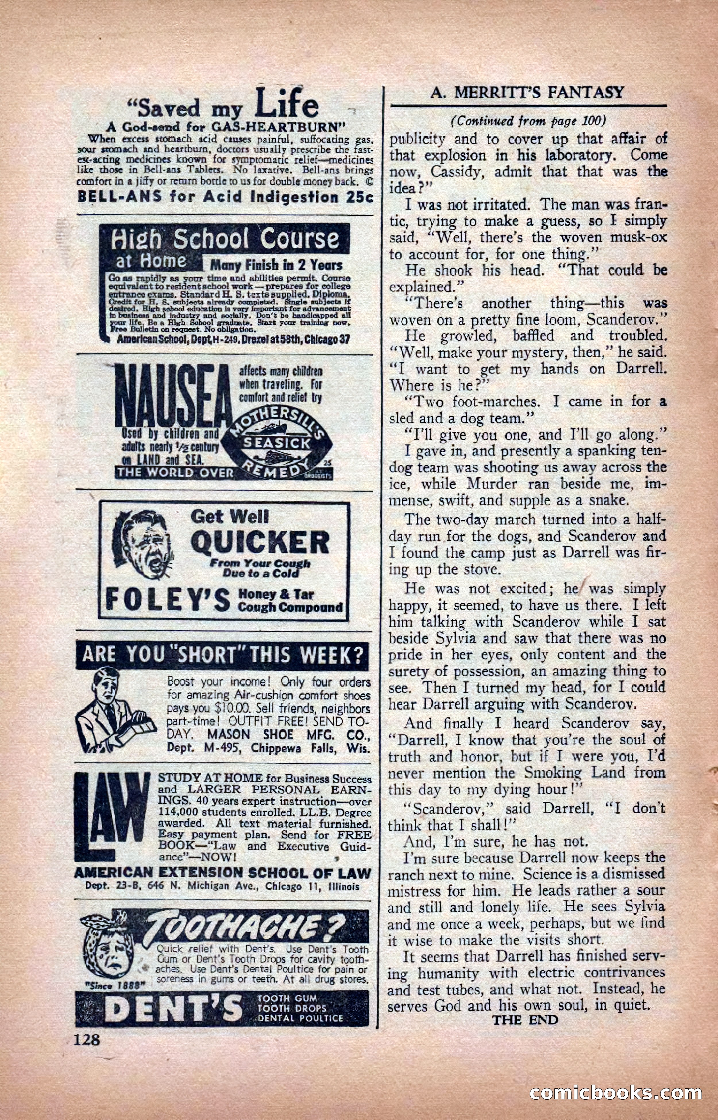 A. Merritt's Fantasy Magazine, February 1950 — page 128 of 133