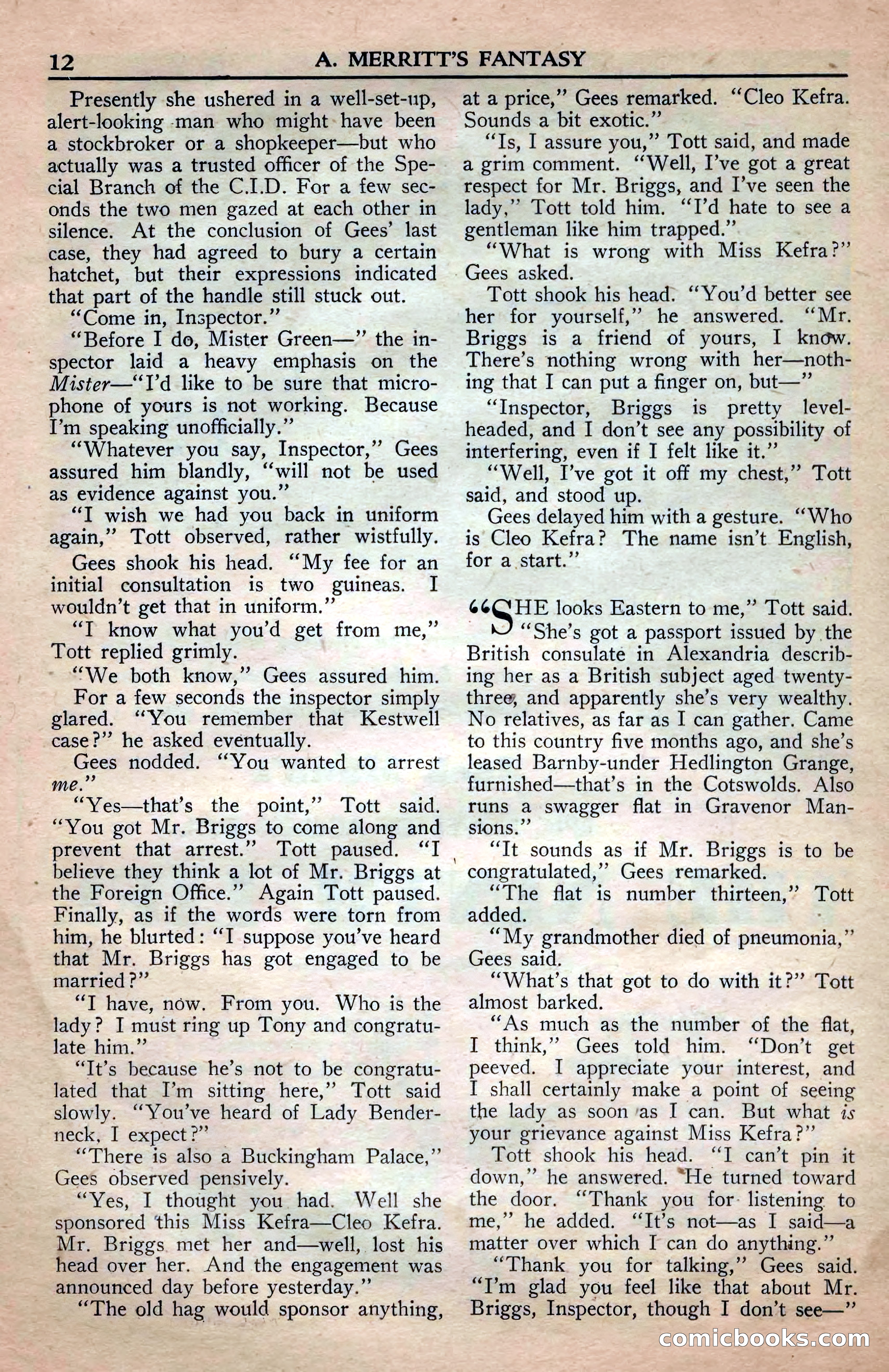 A. Merritt's Fantasy Magazine, April 1950 — page 12 of 132