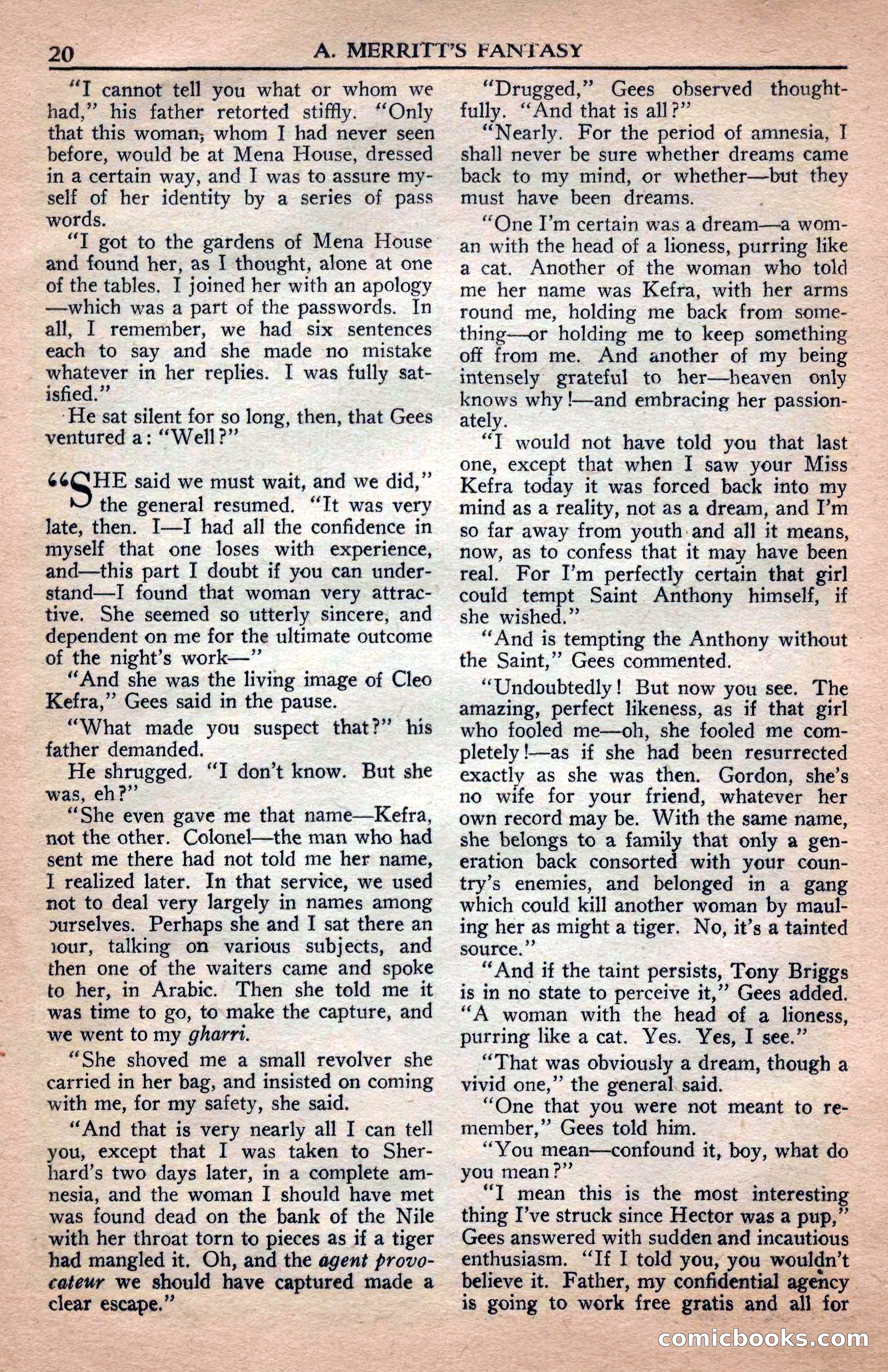 A. Merritt's Fantasy Magazine, April 1950 — page 20 of 132
