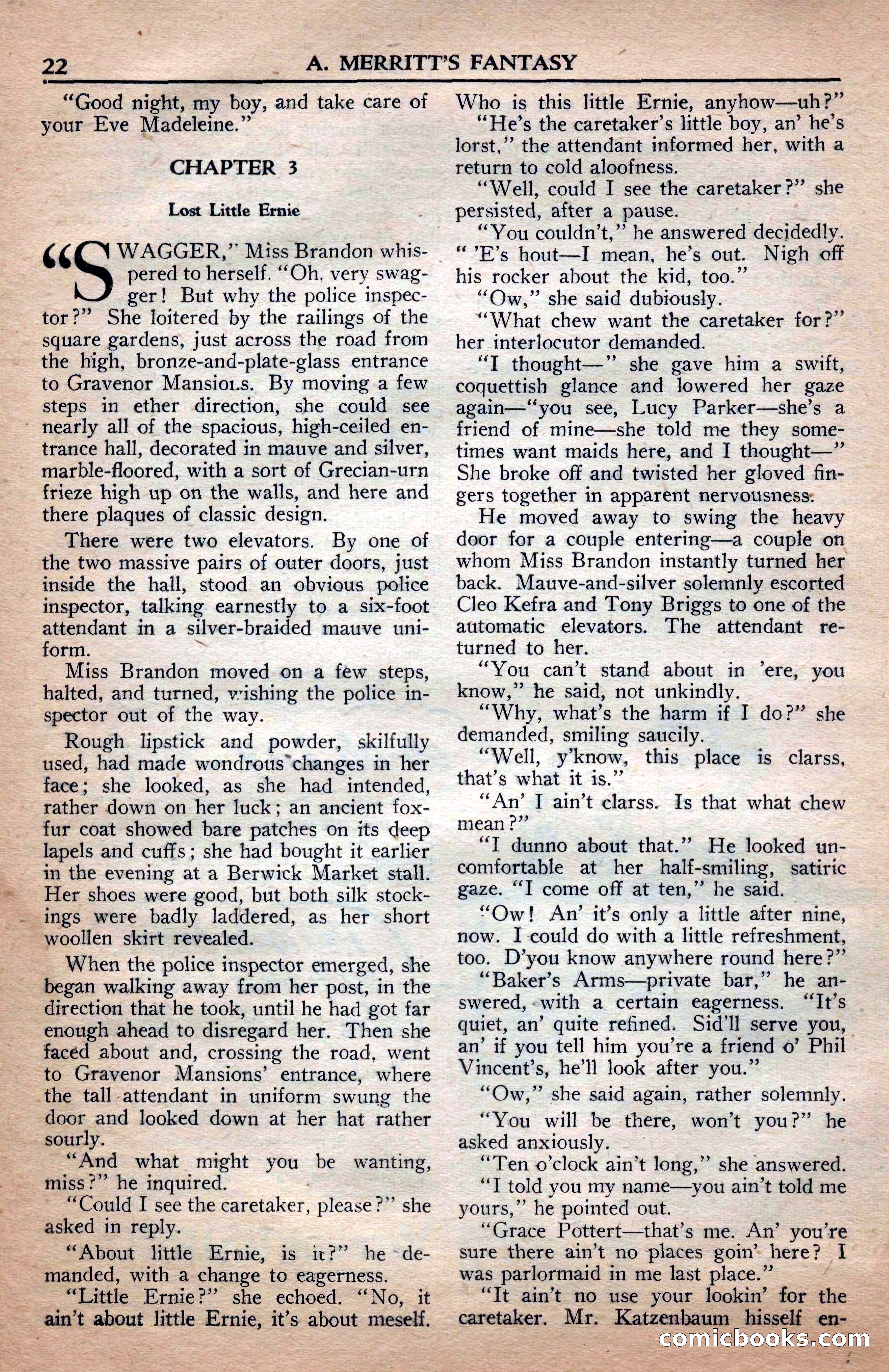 A. Merritt's Fantasy Magazine, April 1950 — page 22 of 132