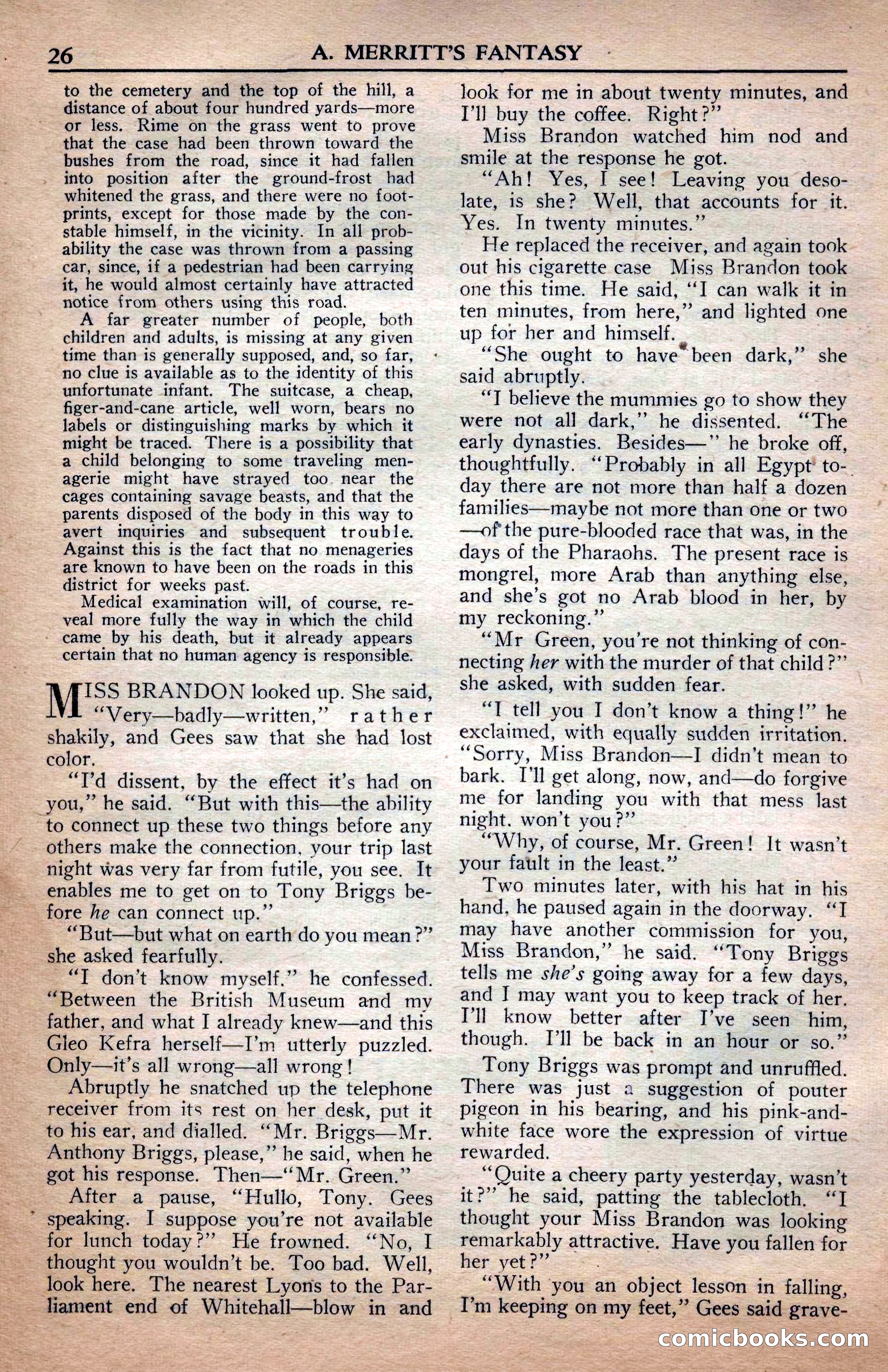 A. Merritt's Fantasy Magazine, April 1950 — page 26 of 132