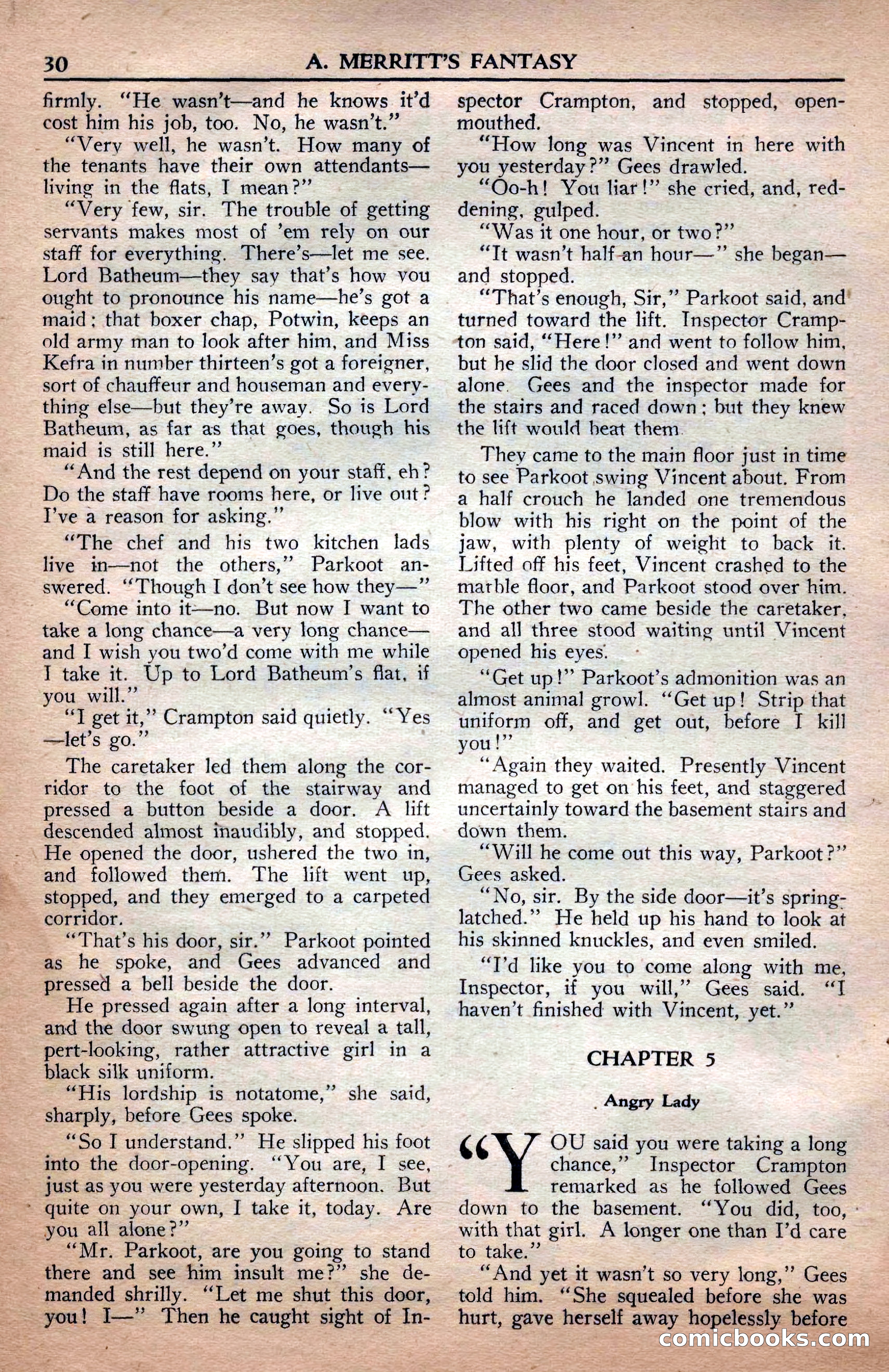 A. Merritt's Fantasy Magazine, April 1950 — page 30 of 132