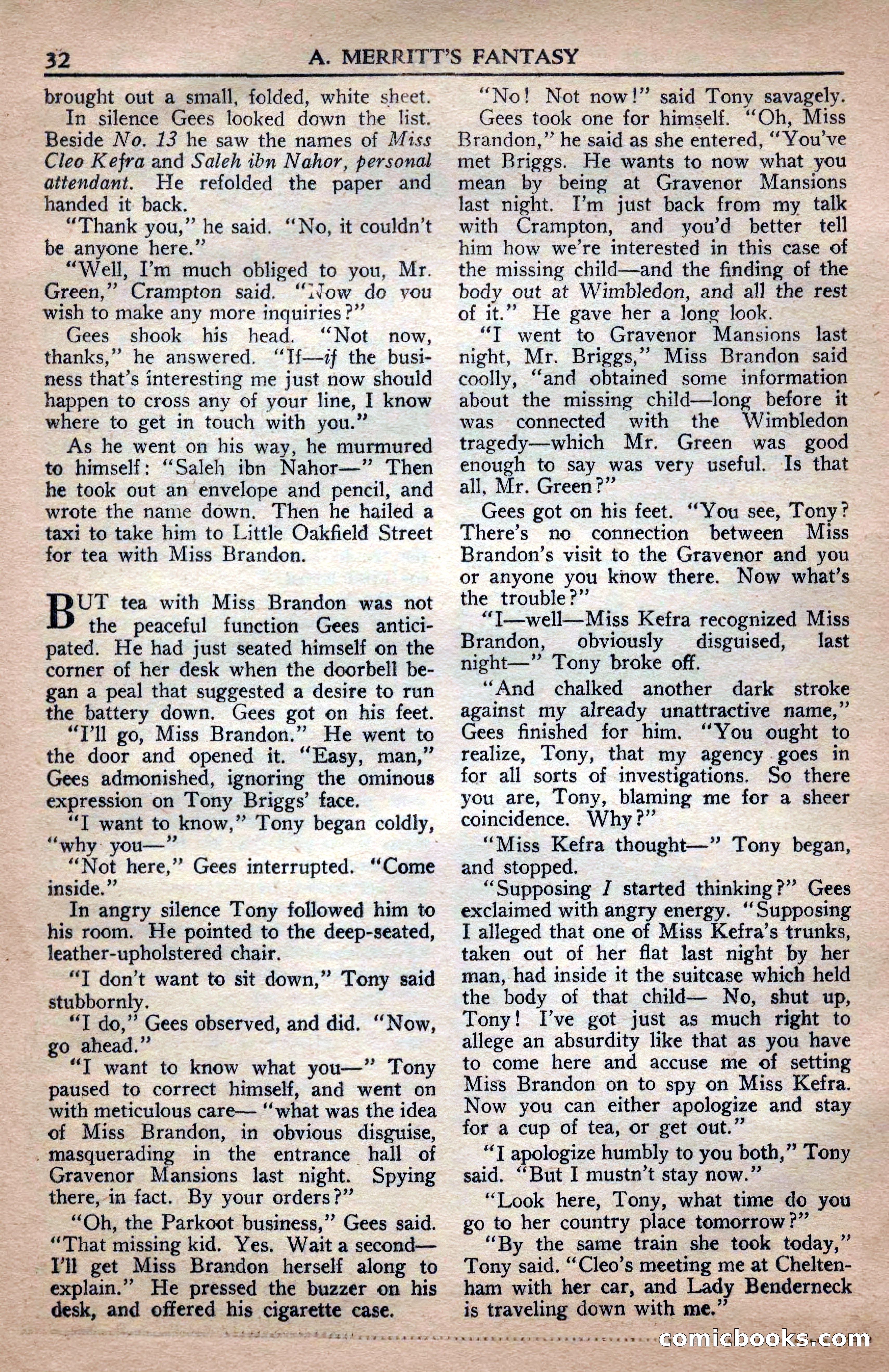 A. Merritt's Fantasy Magazine, April 1950 — page 32 of 132