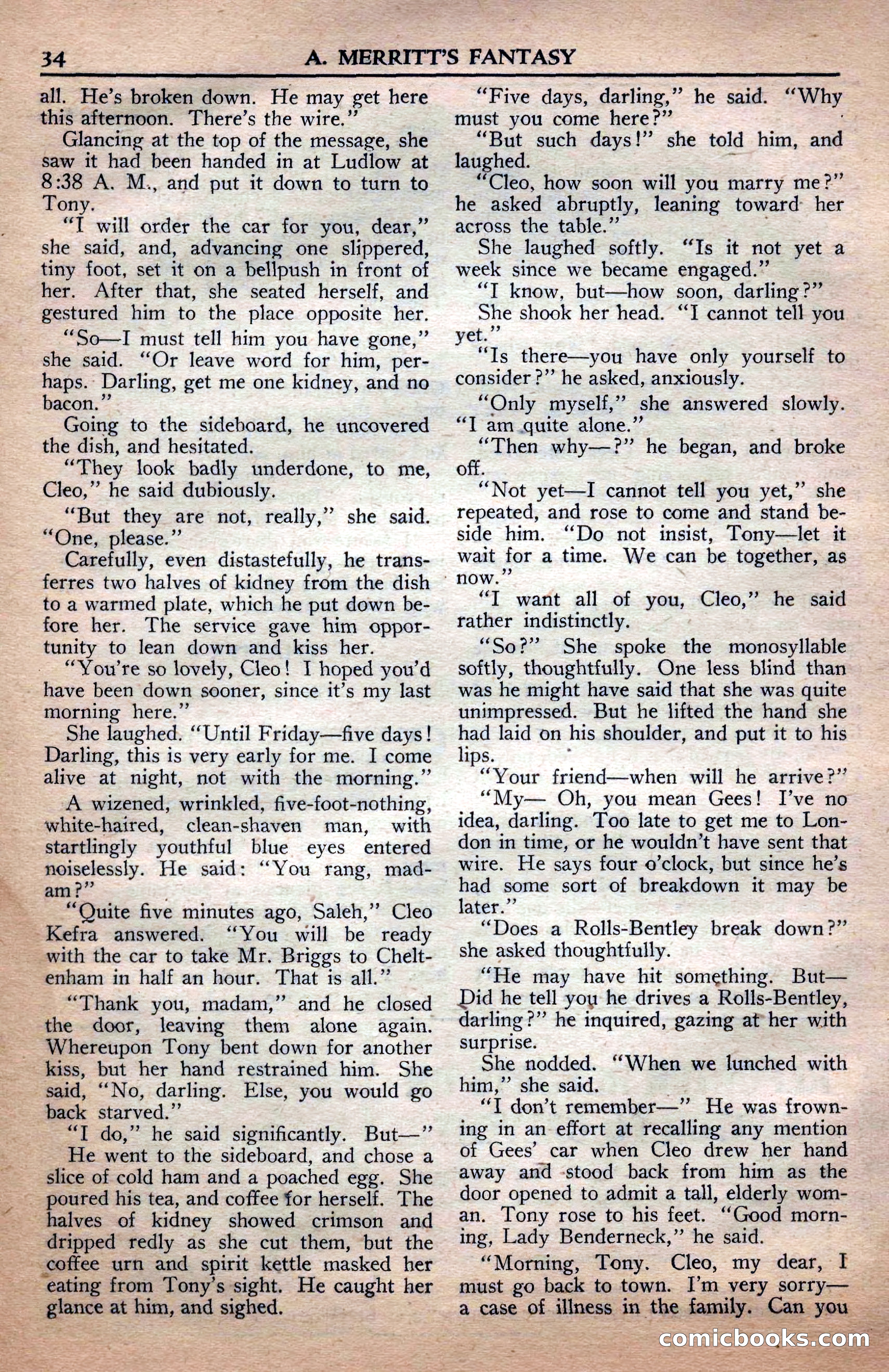 A. Merritt's Fantasy Magazine, April 1950 — page 34 of 132