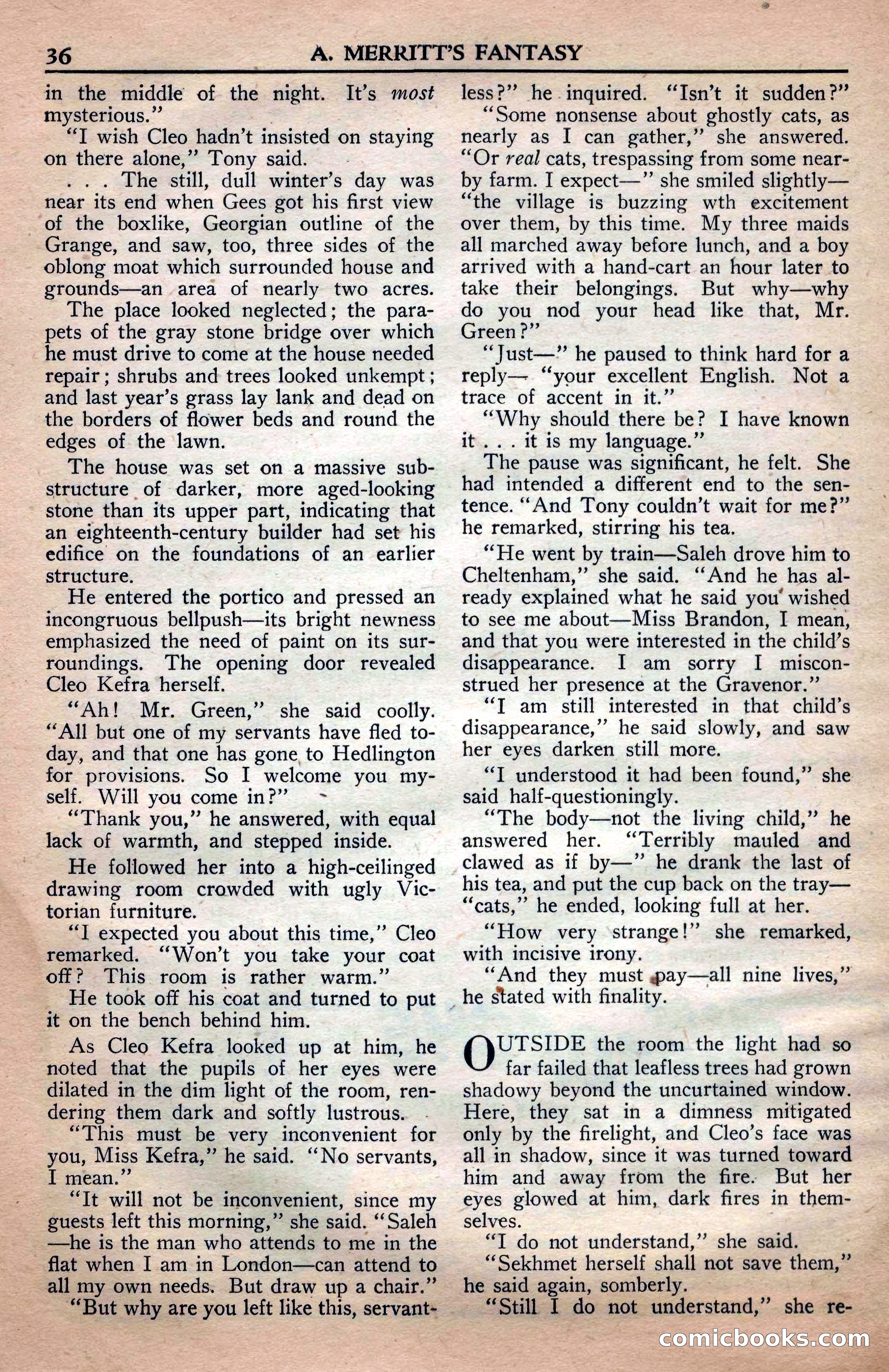 A. Merritt's Fantasy Magazine, April 1950 — page 36 of 132