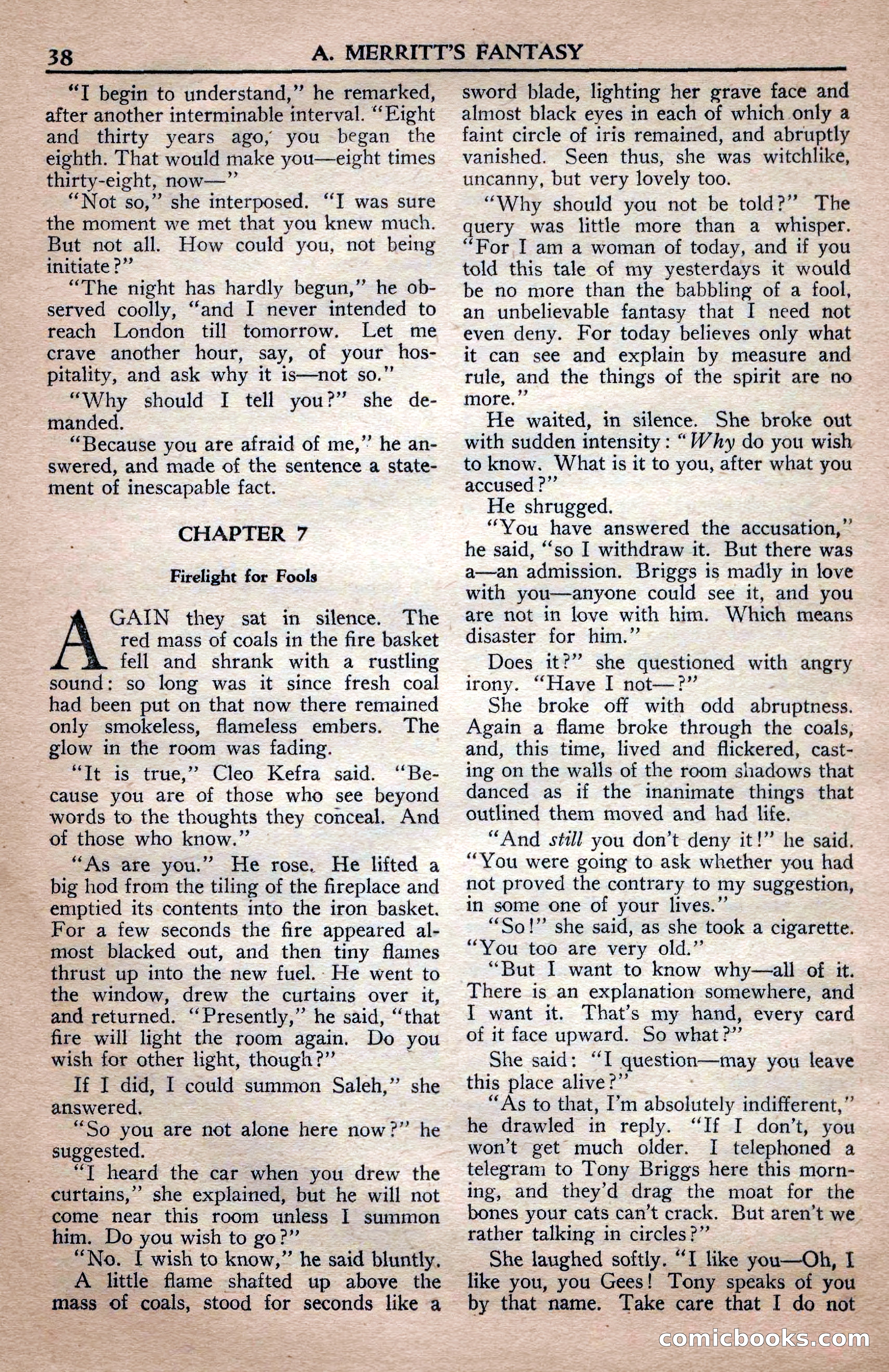 A. Merritt's Fantasy Magazine, April 1950 — page 38 of 132