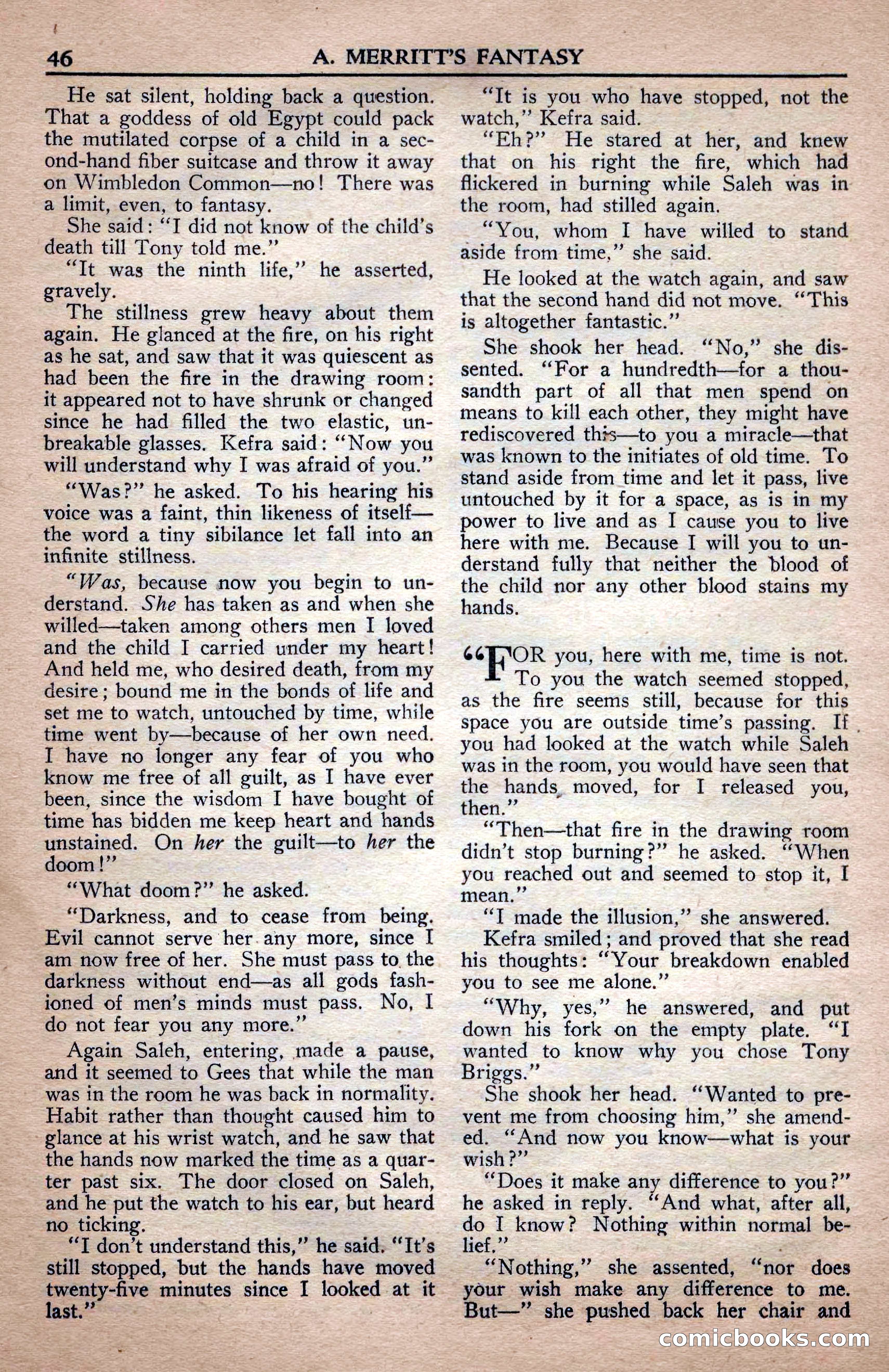 A. Merritt's Fantasy Magazine, April 1950 — page 46 of 132