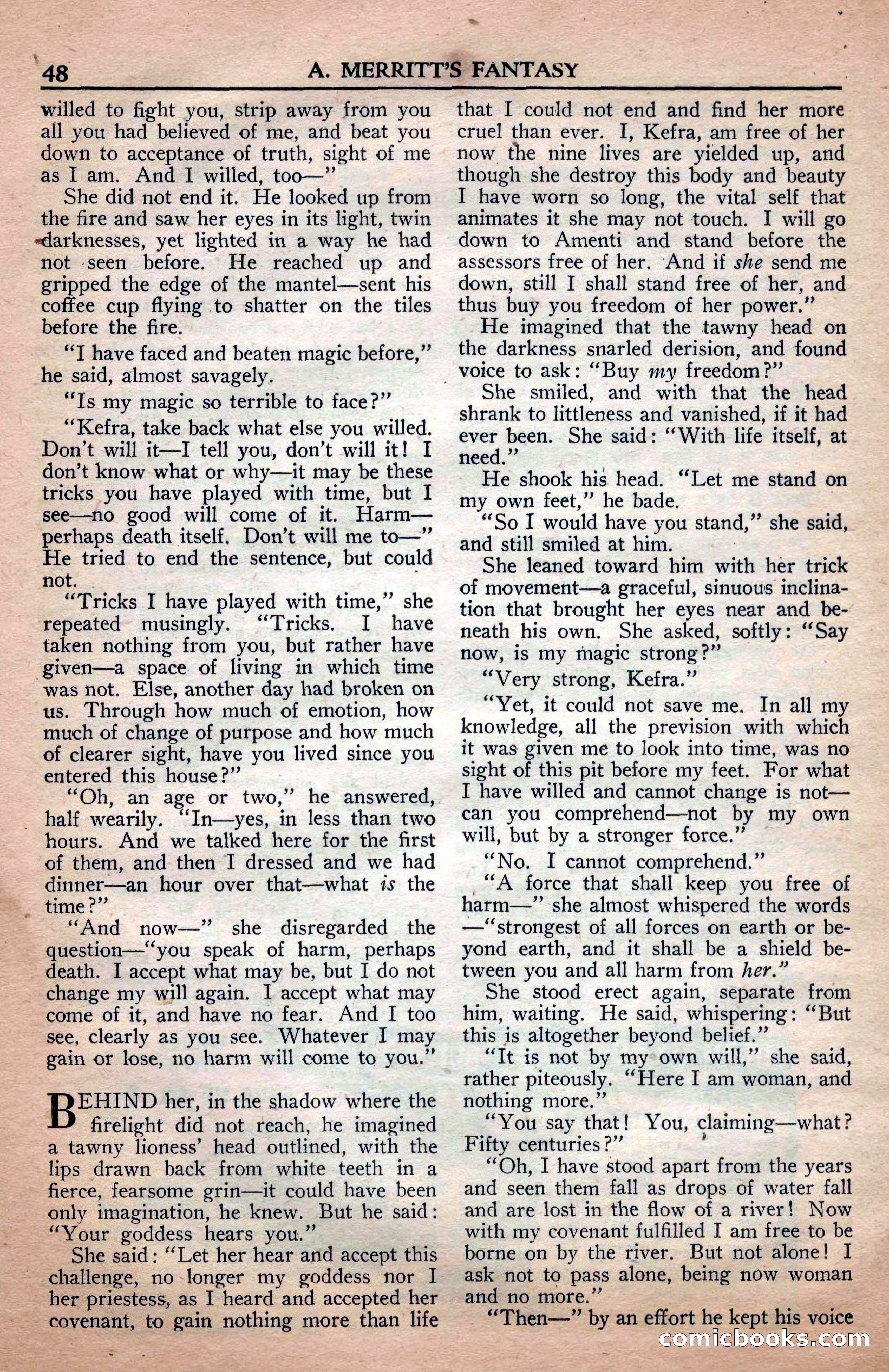 A. Merritt's Fantasy Magazine, April 1950 — page 48 of 132
