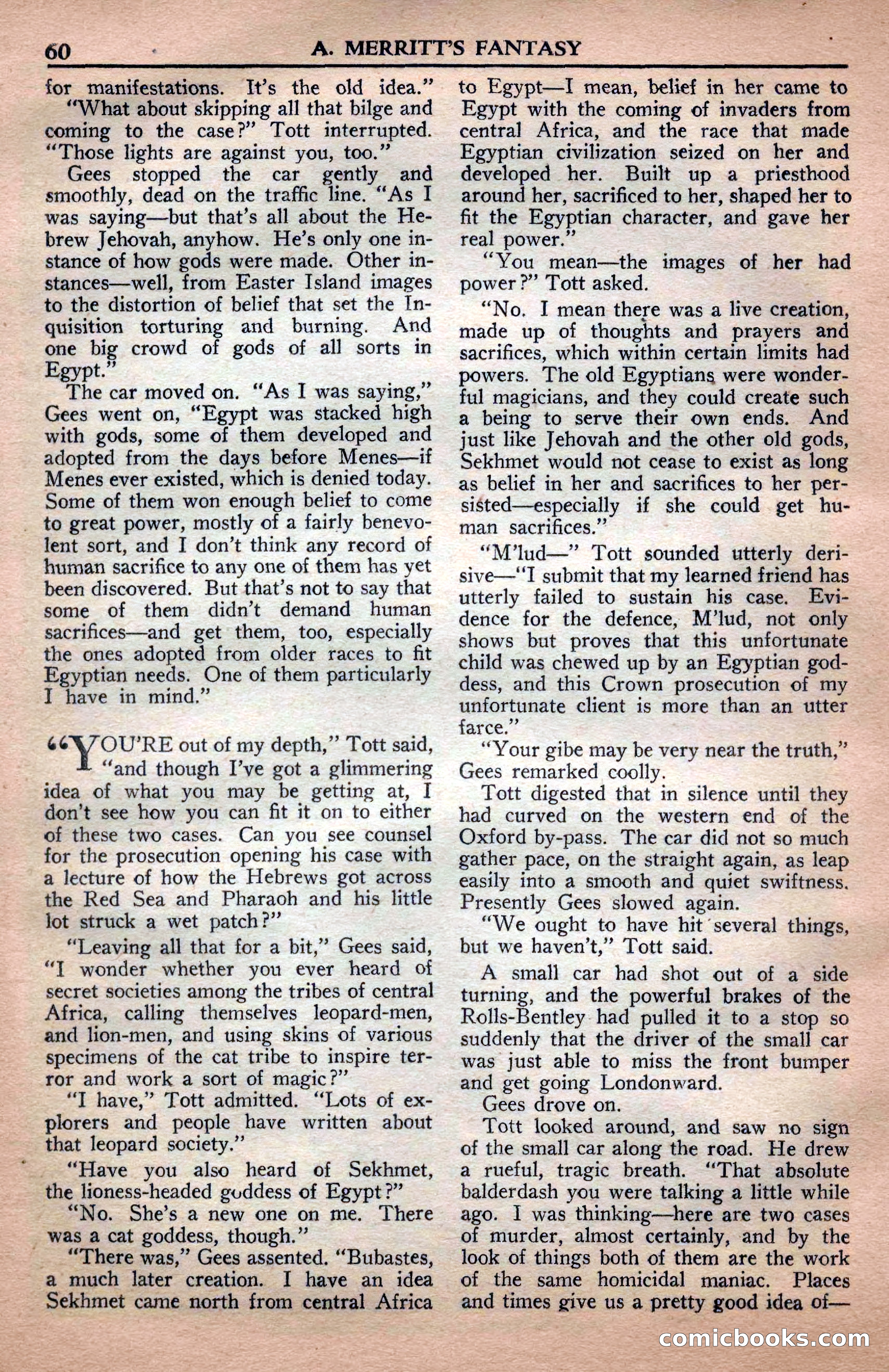 A. Merritt's Fantasy Magazine, April 1950 — page 60 of 132