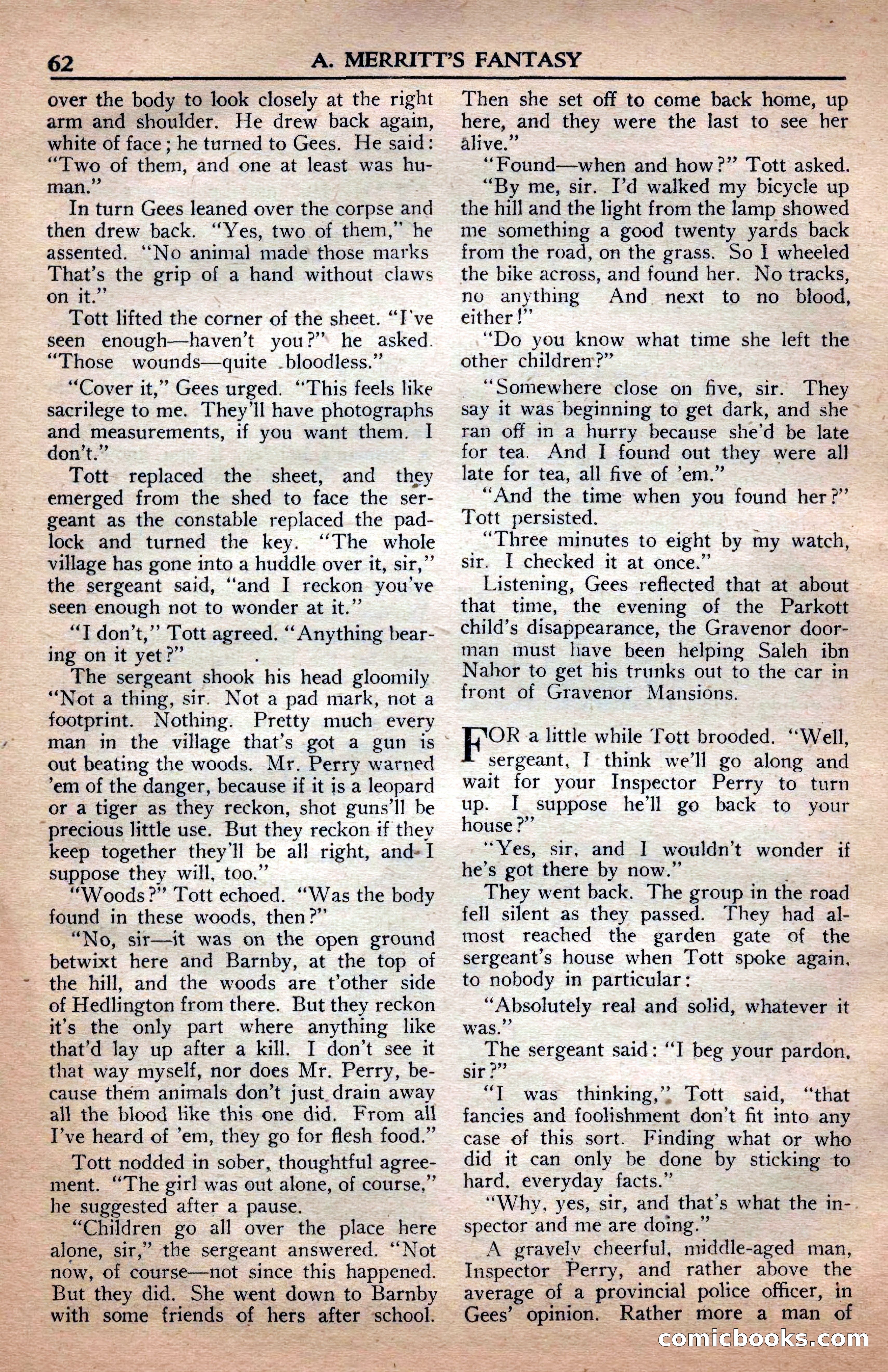 A. Merritt's Fantasy Magazine, April 1950 — page 62 of 132