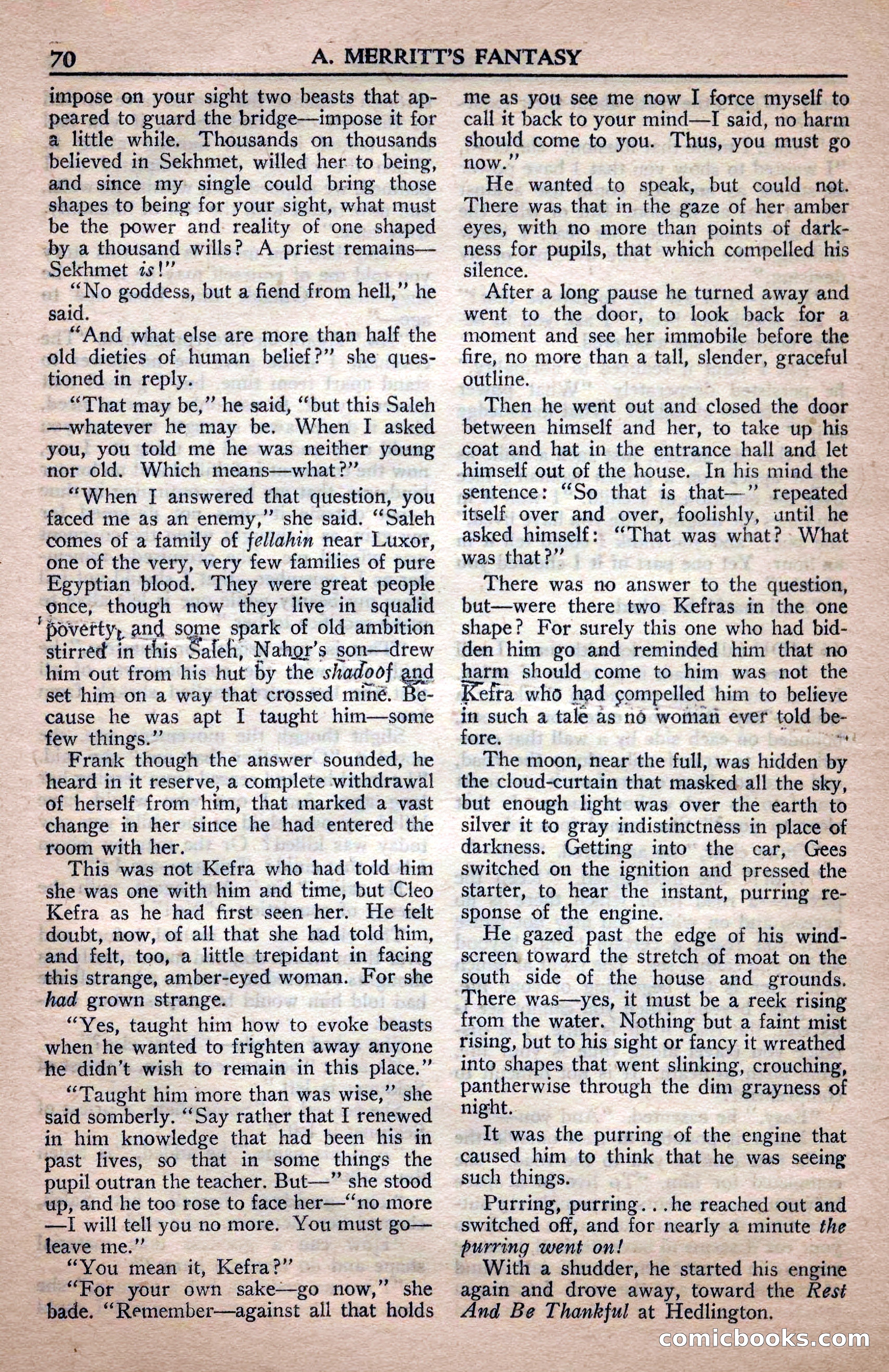 A. Merritt's Fantasy Magazine, April 1950 — page 70 of 132