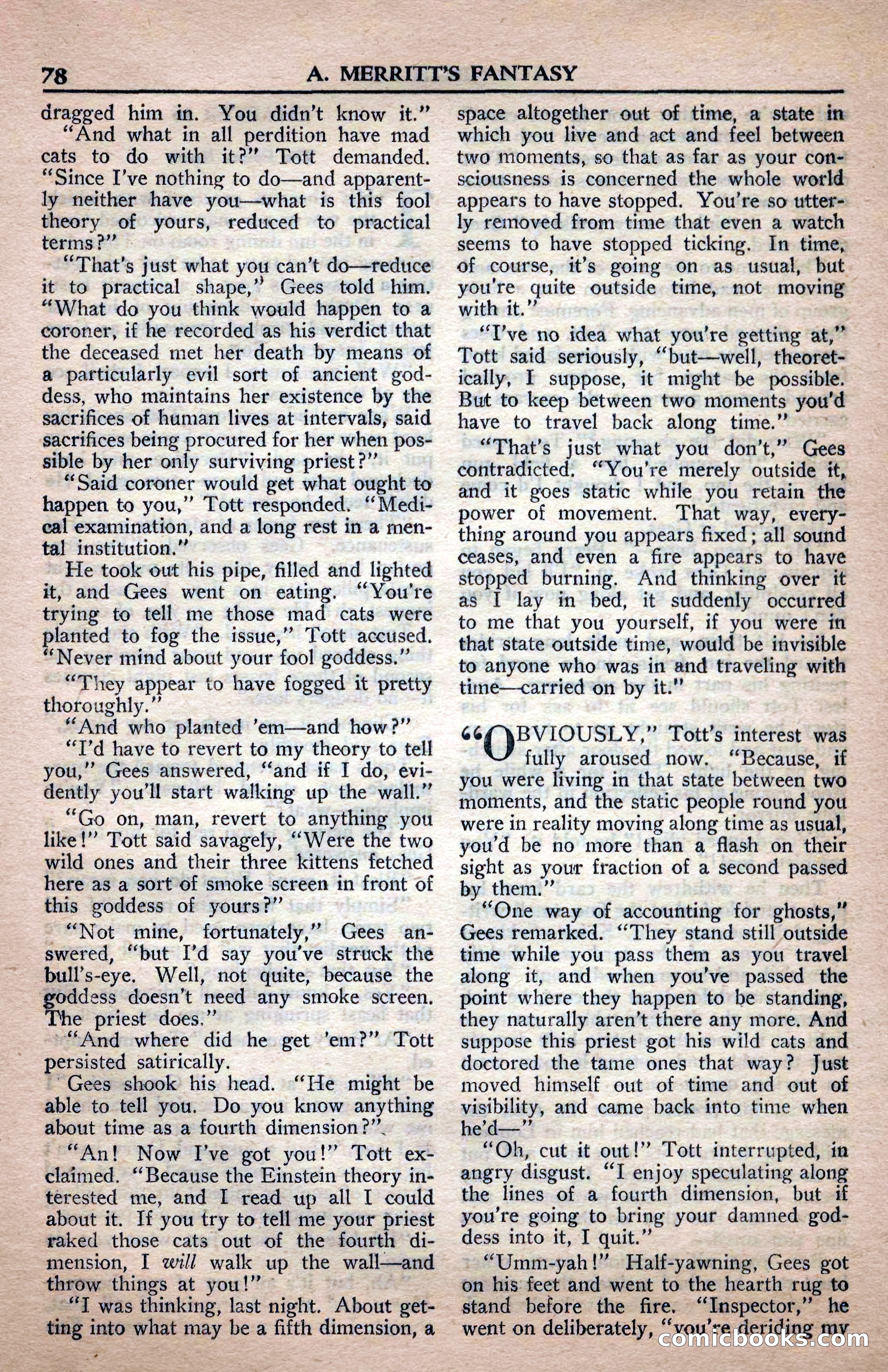 A. Merritt's Fantasy Magazine, April 1950 — page 78 of 132