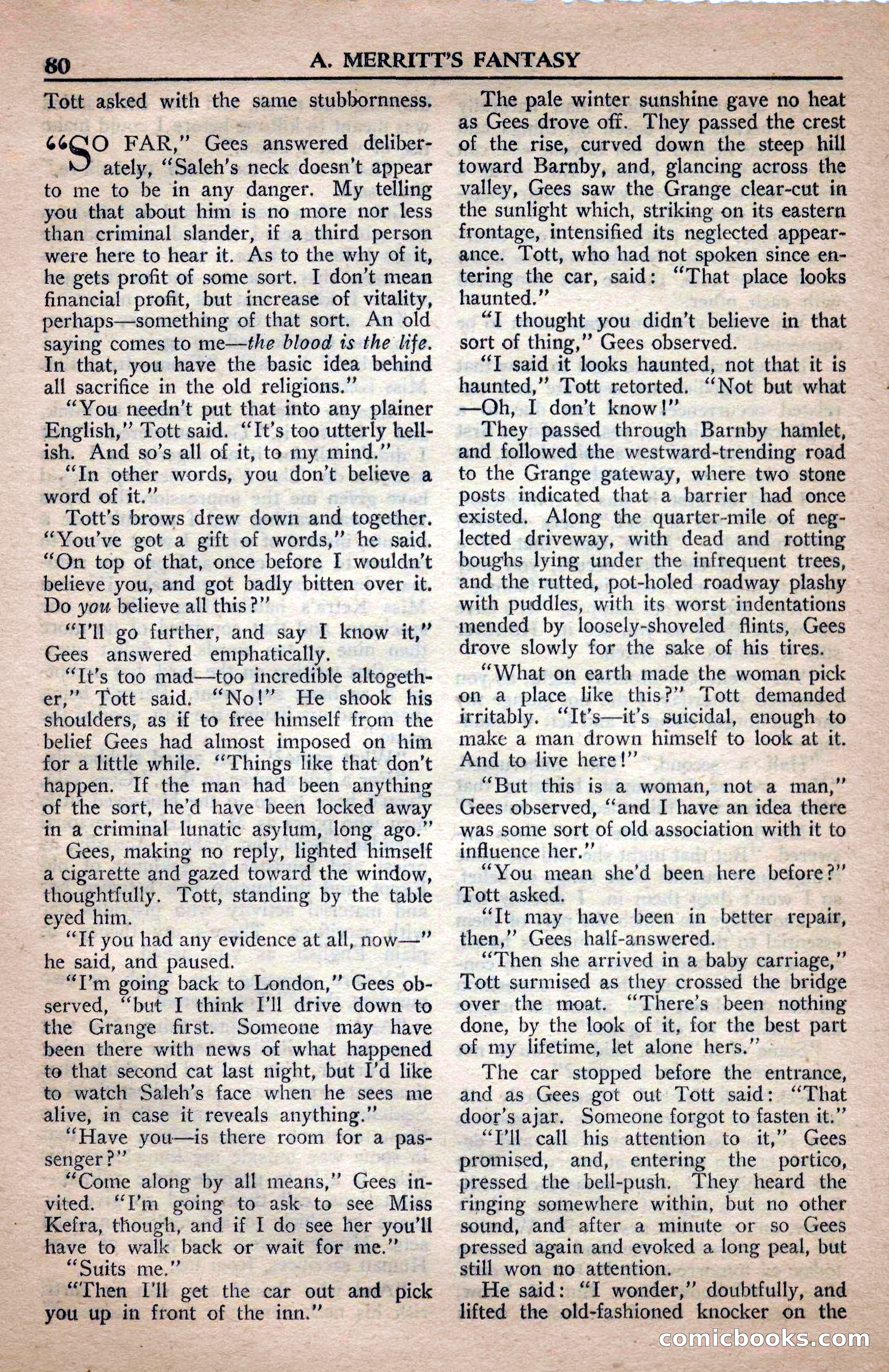 A. Merritt's Fantasy Magazine, April 1950 — page 80 of 132