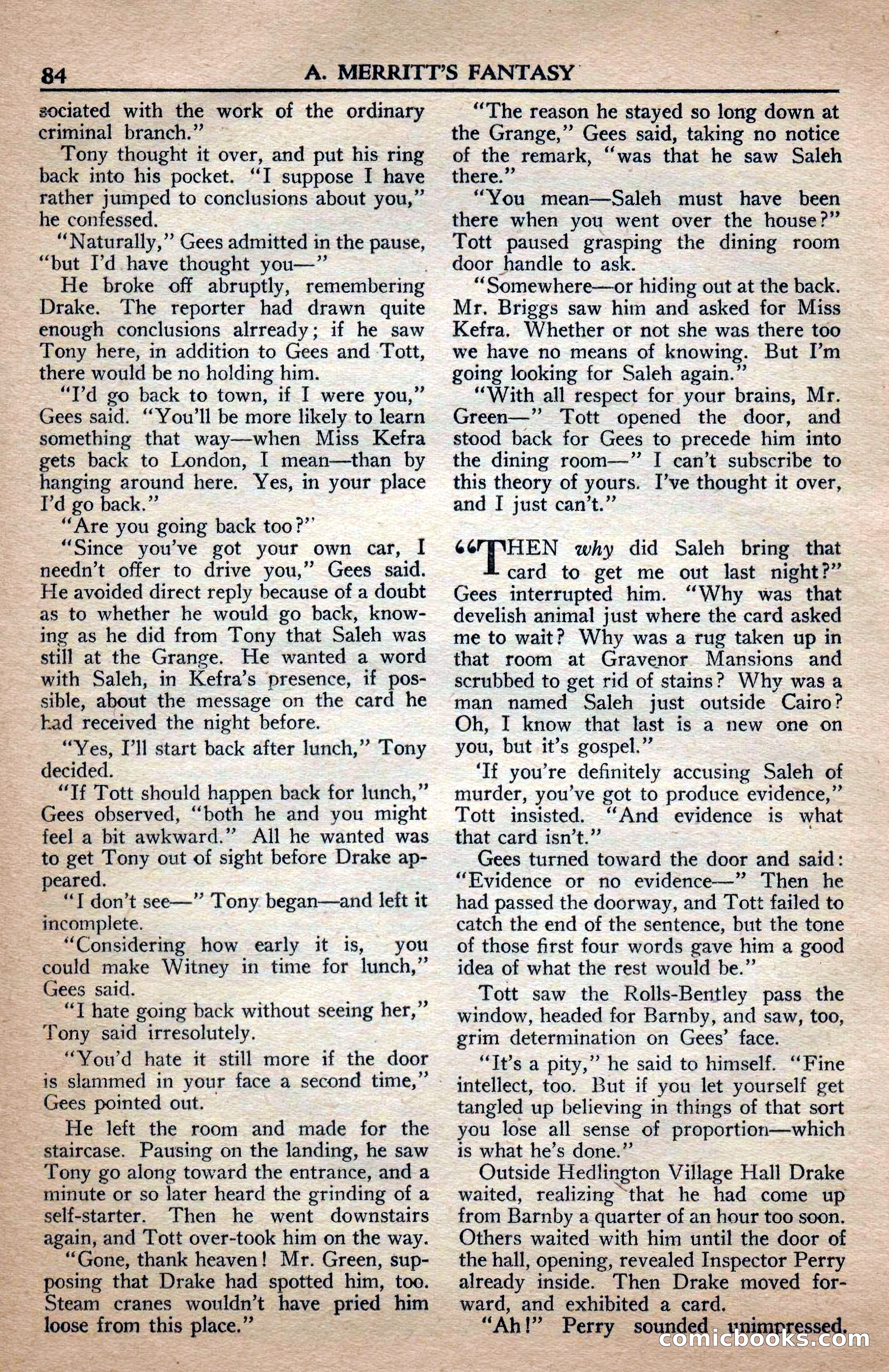 A. Merritt's Fantasy Magazine, April 1950 — page 84 of 132