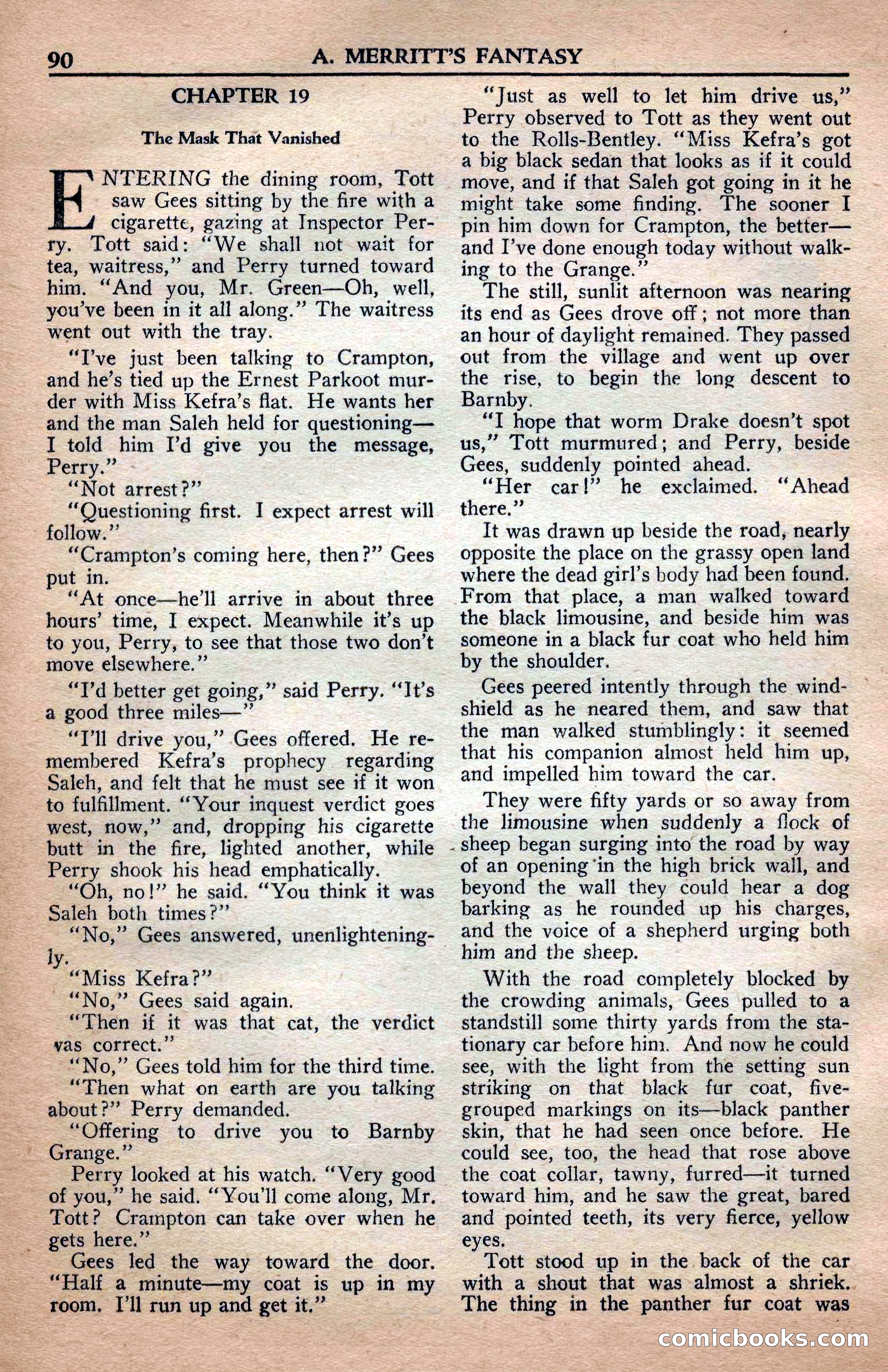A. Merritt's Fantasy Magazine, April 1950 — page 90 of 132
