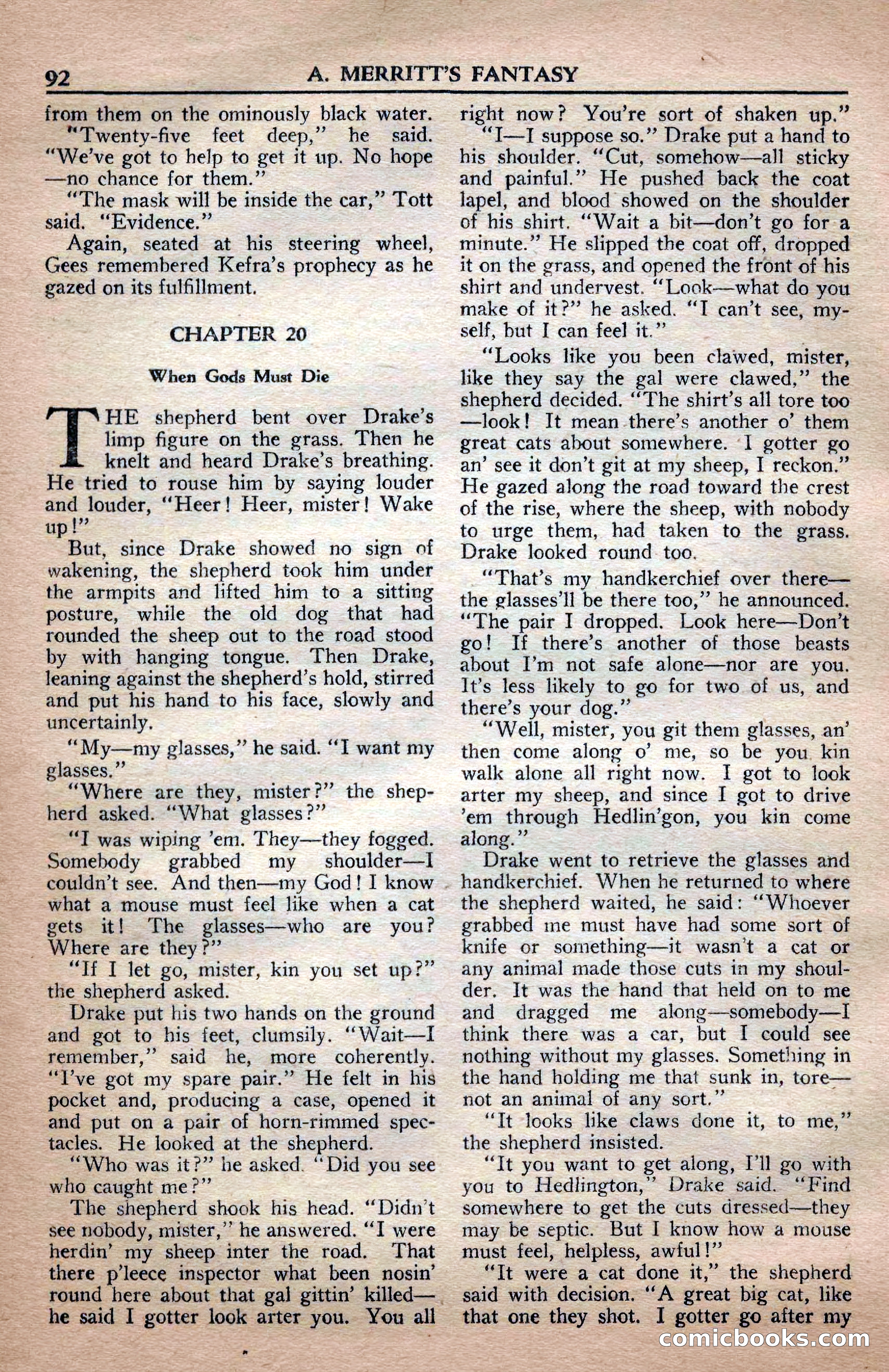 A. Merritt's Fantasy Magazine, April 1950 — page 92 of 132