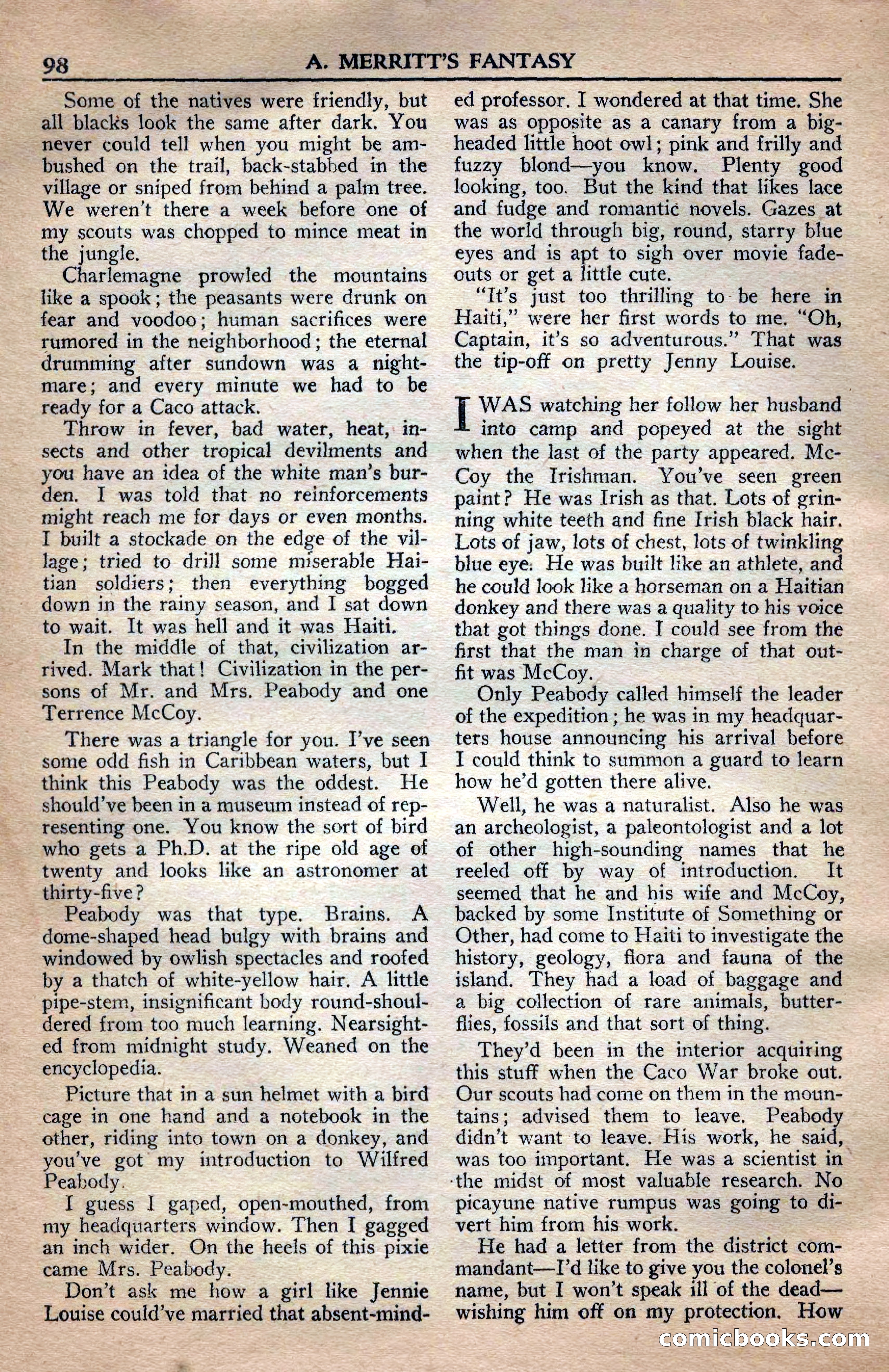 A. Merritt's Fantasy Magazine, April 1950 — page 98 of 132