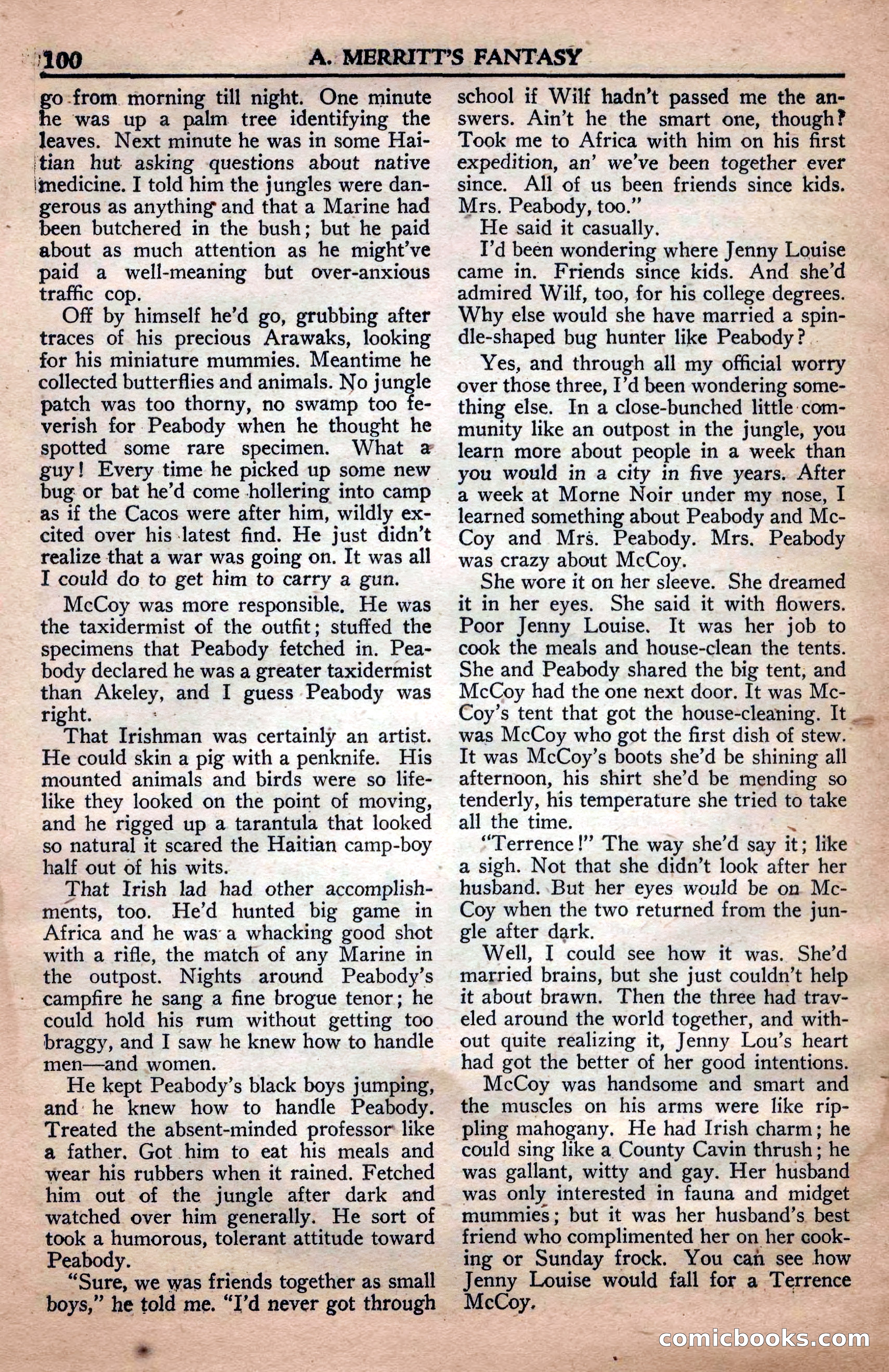 A. Merritt's Fantasy Magazine, April 1950 — page 100 of 132
