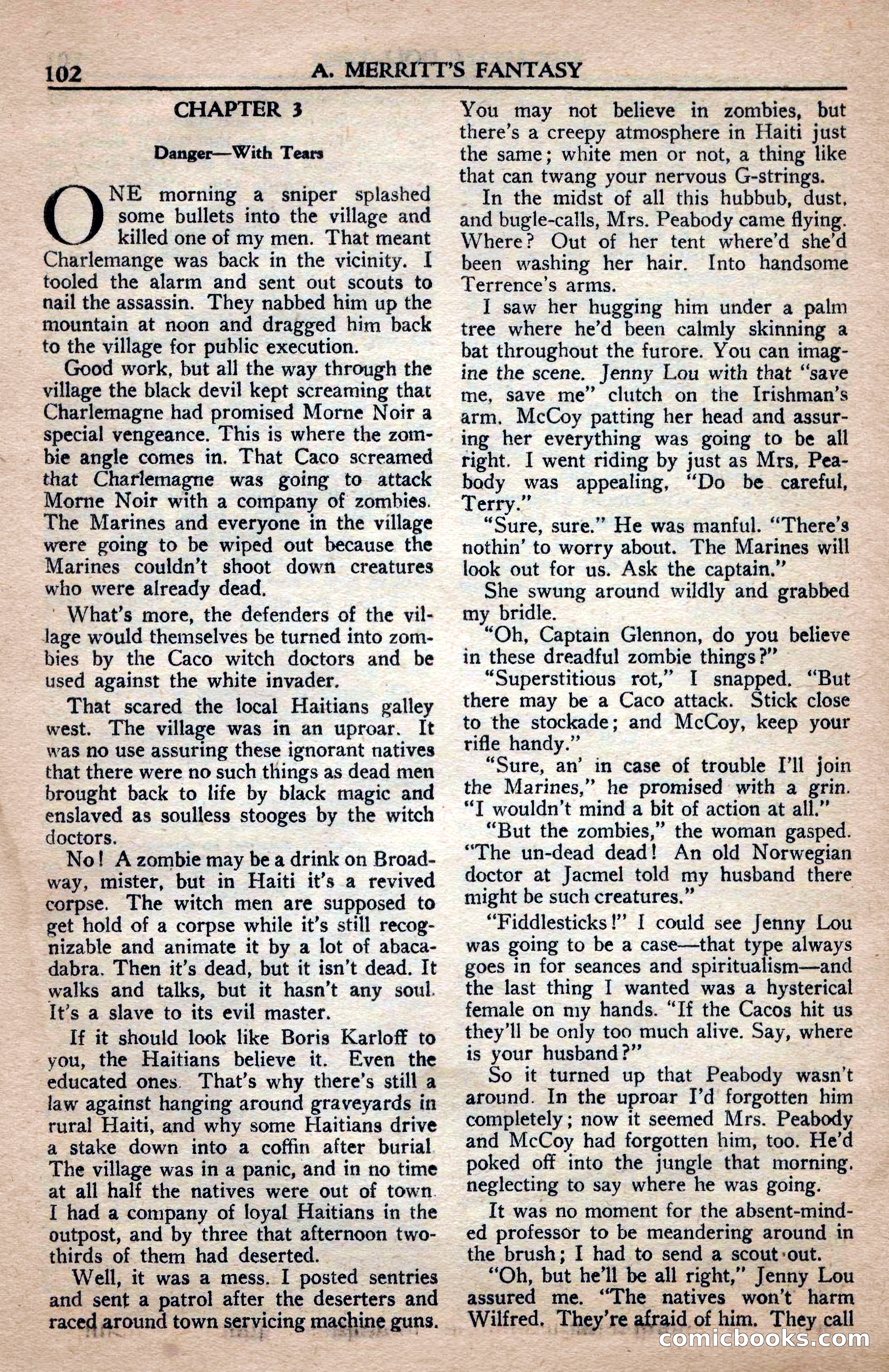A. Merritt's Fantasy Magazine, April 1950 — page 102 of 132