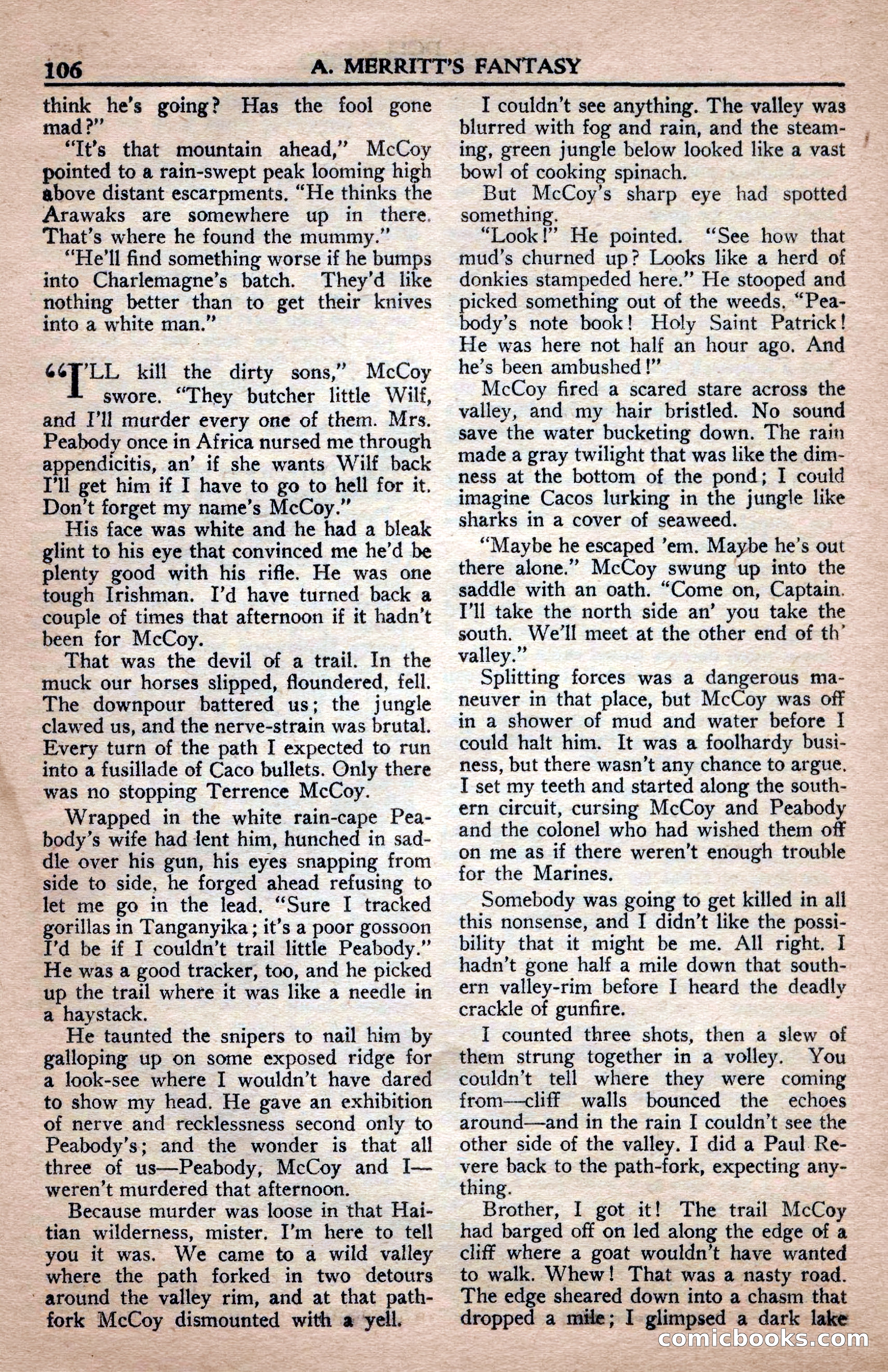 A. Merritt's Fantasy Magazine, April 1950 — page 106 of 132