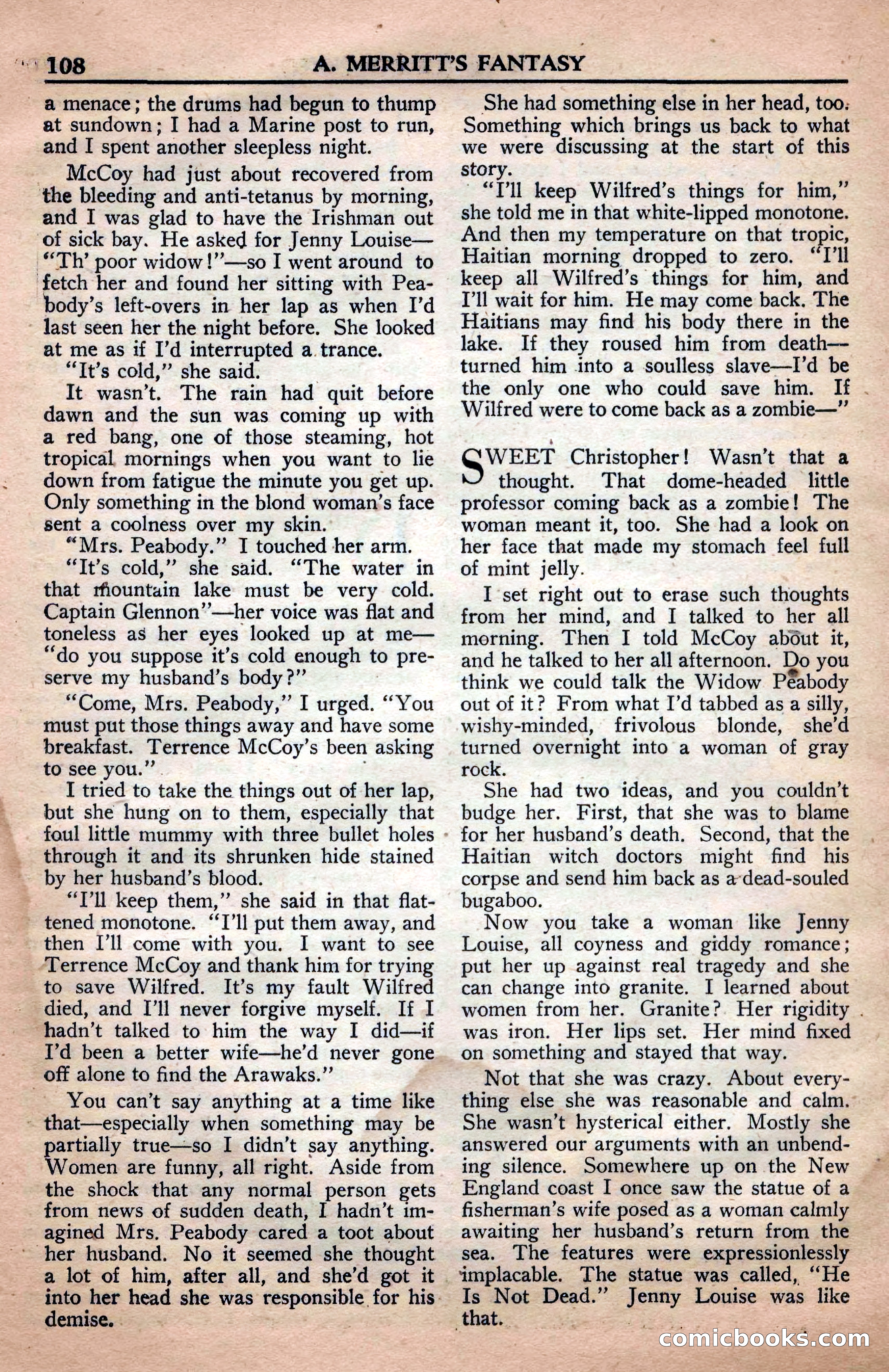 A. Merritt's Fantasy Magazine, April 1950 — page 108 of 132