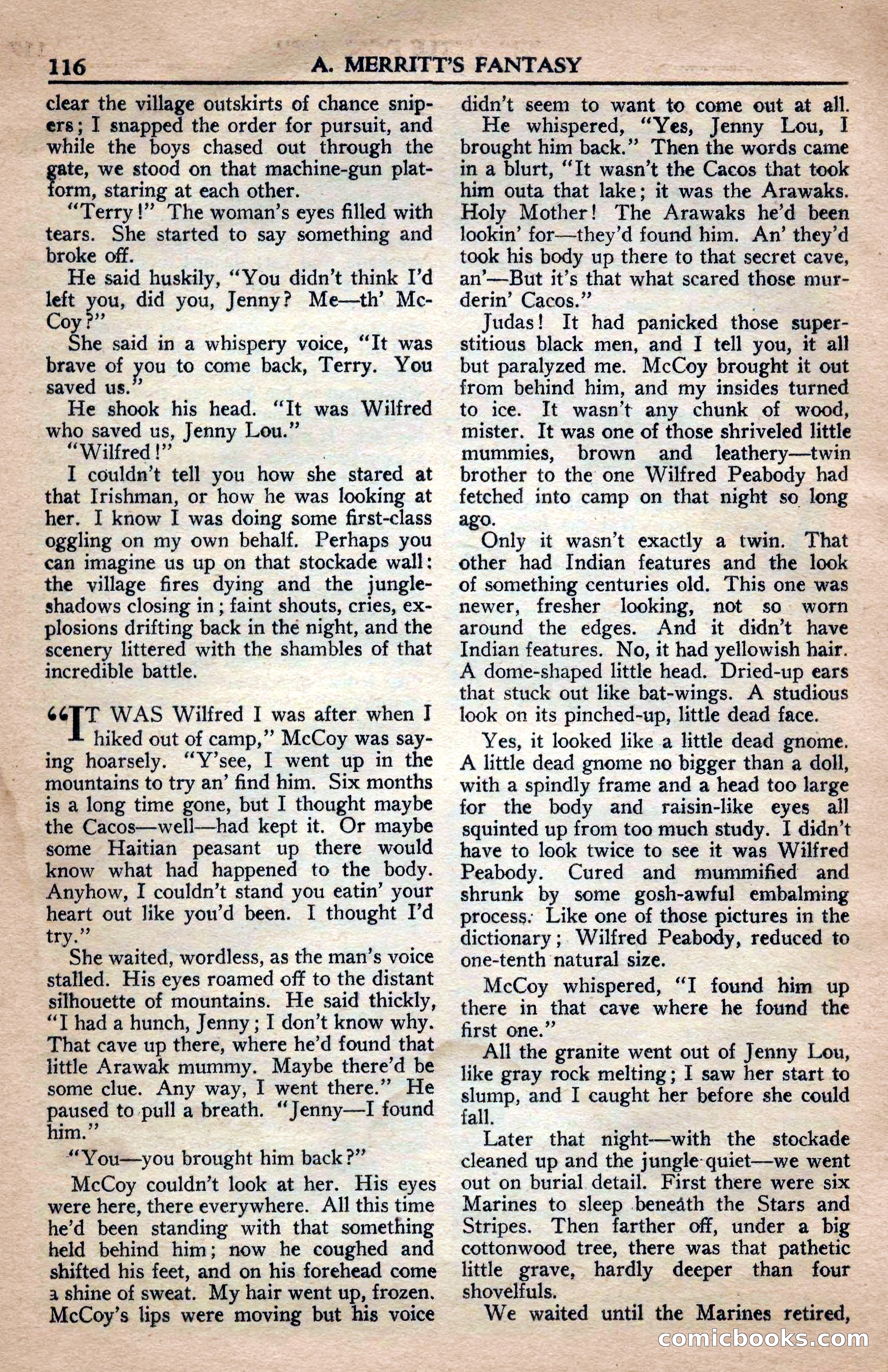 A. Merritt's Fantasy Magazine, April 1950 — page 116 of 132
