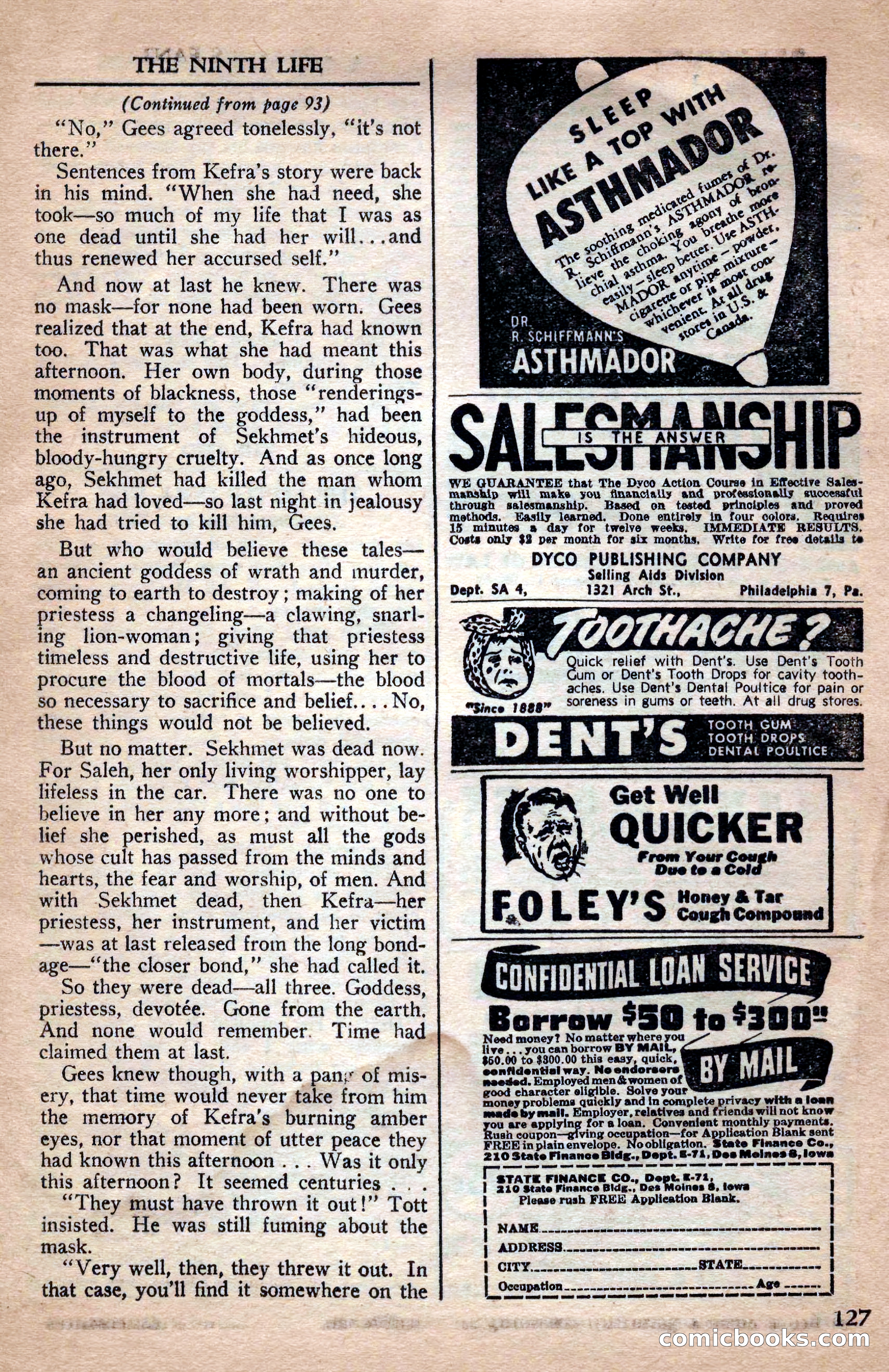A. Merritt's Fantasy Magazine, April 1950 — page 127 of 132