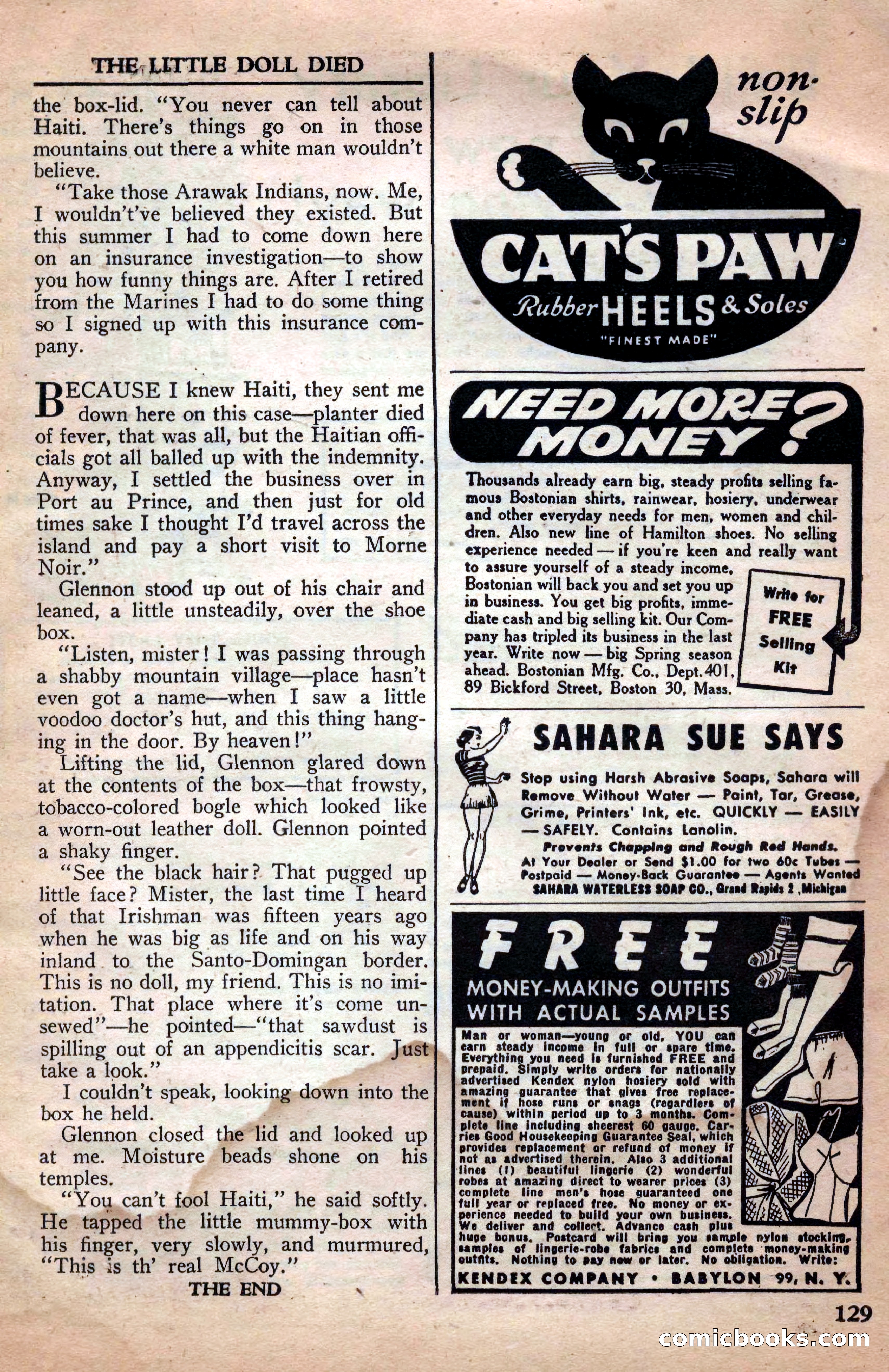 A. Merritt's Fantasy Magazine, April 1950 — page 129 of 132
