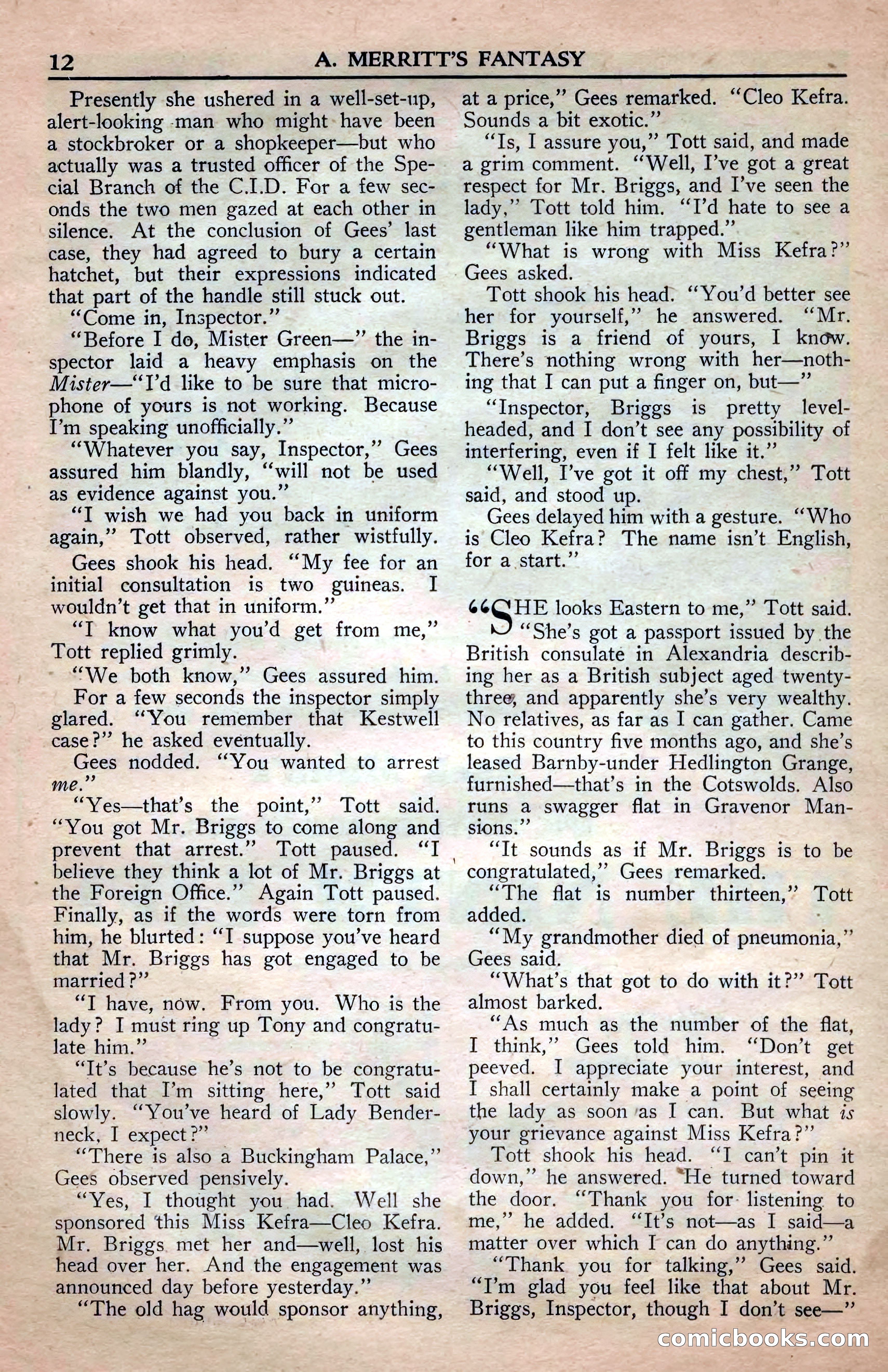 A. Merritt's Fantasy Magazine, April 1950 — page 12 of 132