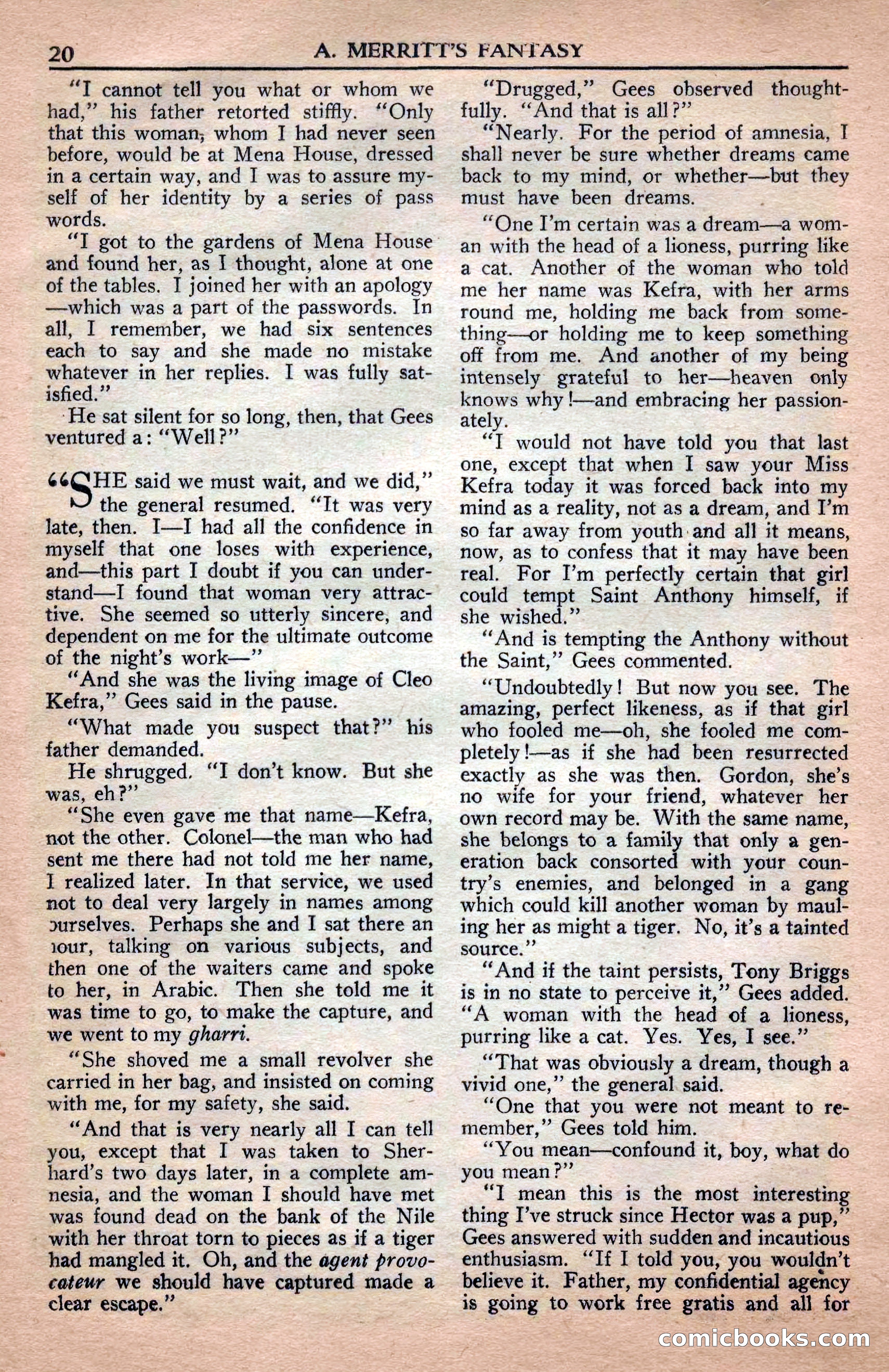 A. Merritt's Fantasy Magazine, April 1950 — page 20 of 132