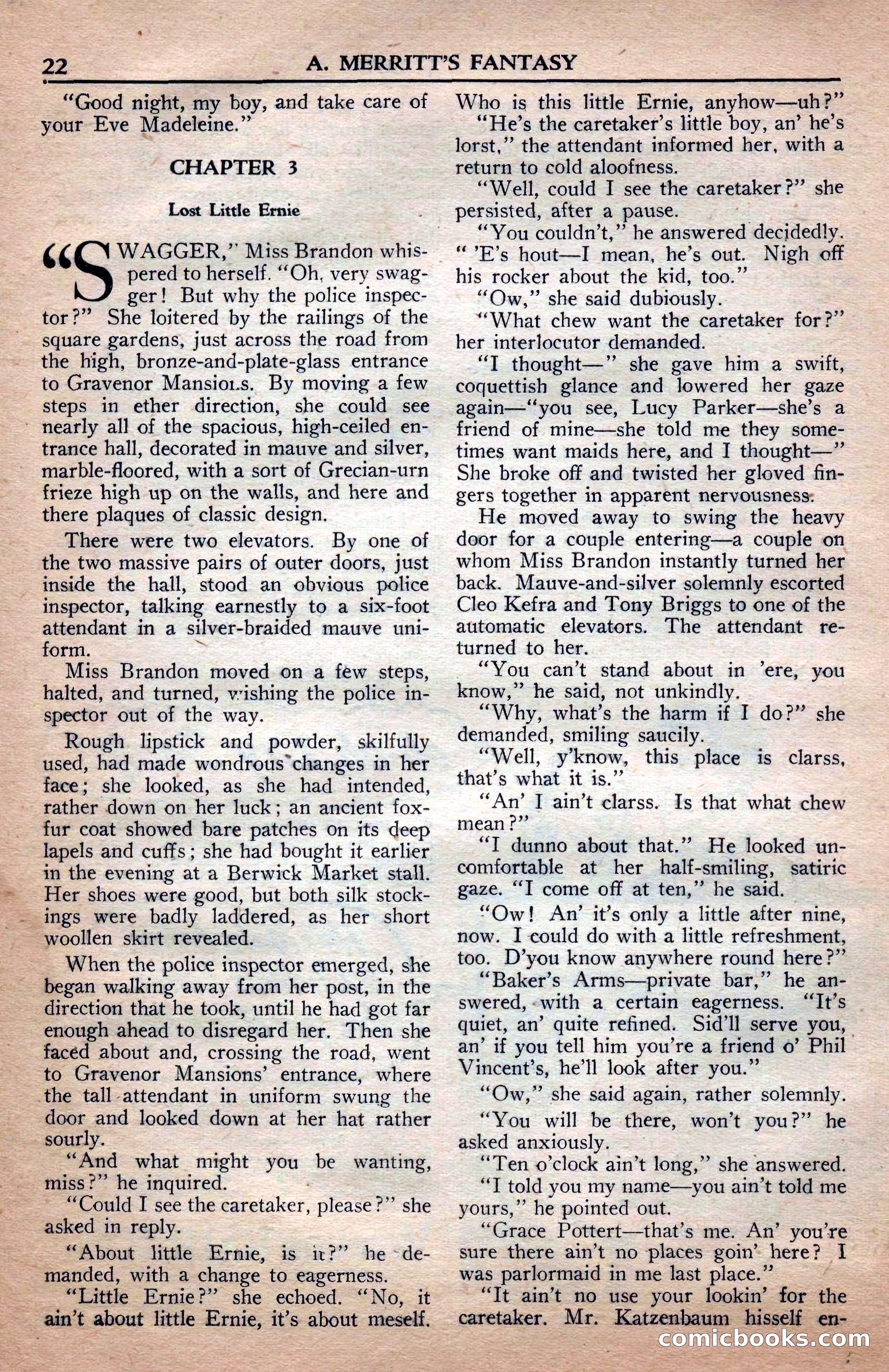A. Merritt's Fantasy Magazine, April 1950 — page 22 of 132