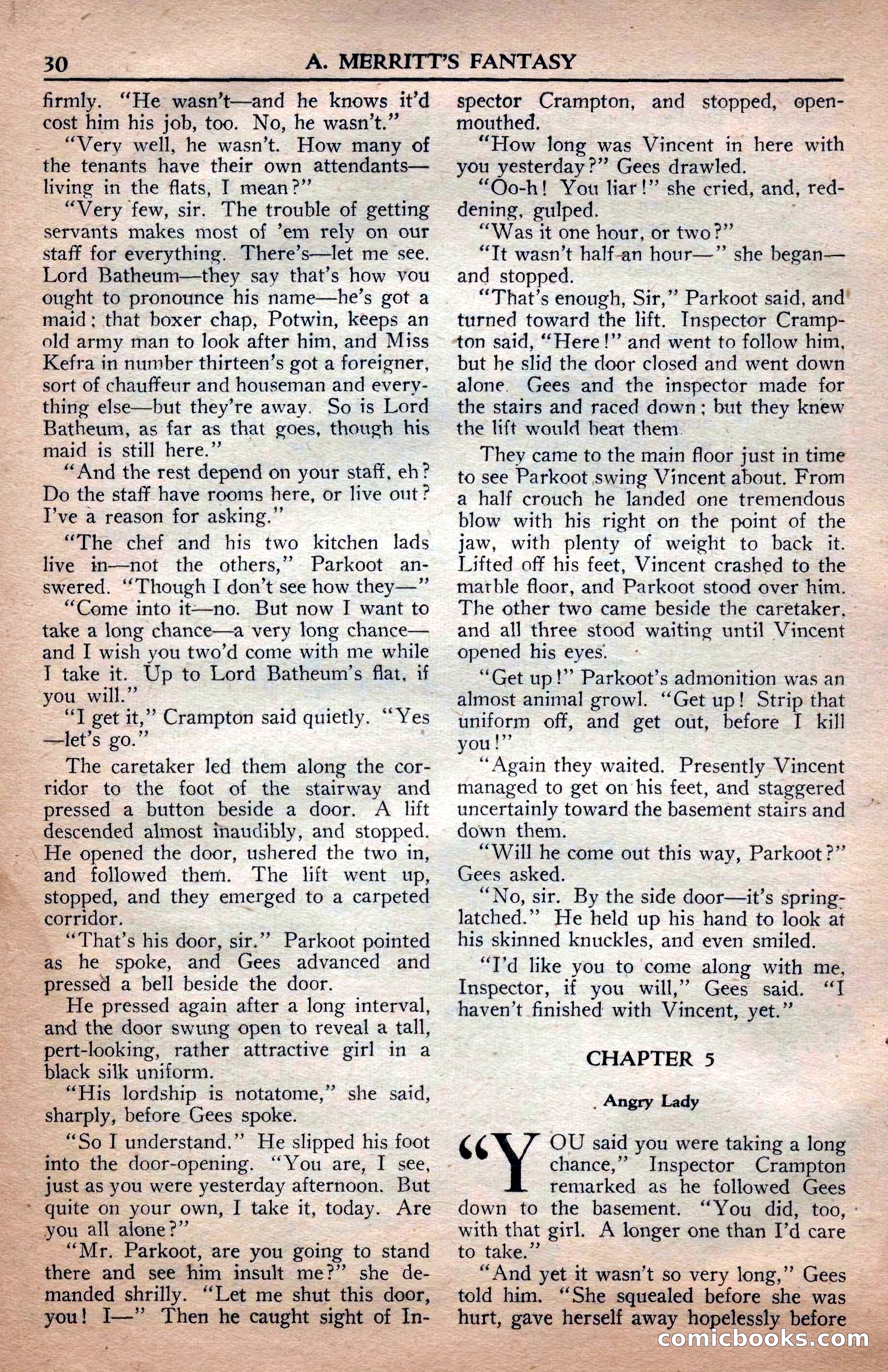 A. Merritt's Fantasy Magazine, April 1950 — page 30 of 132
