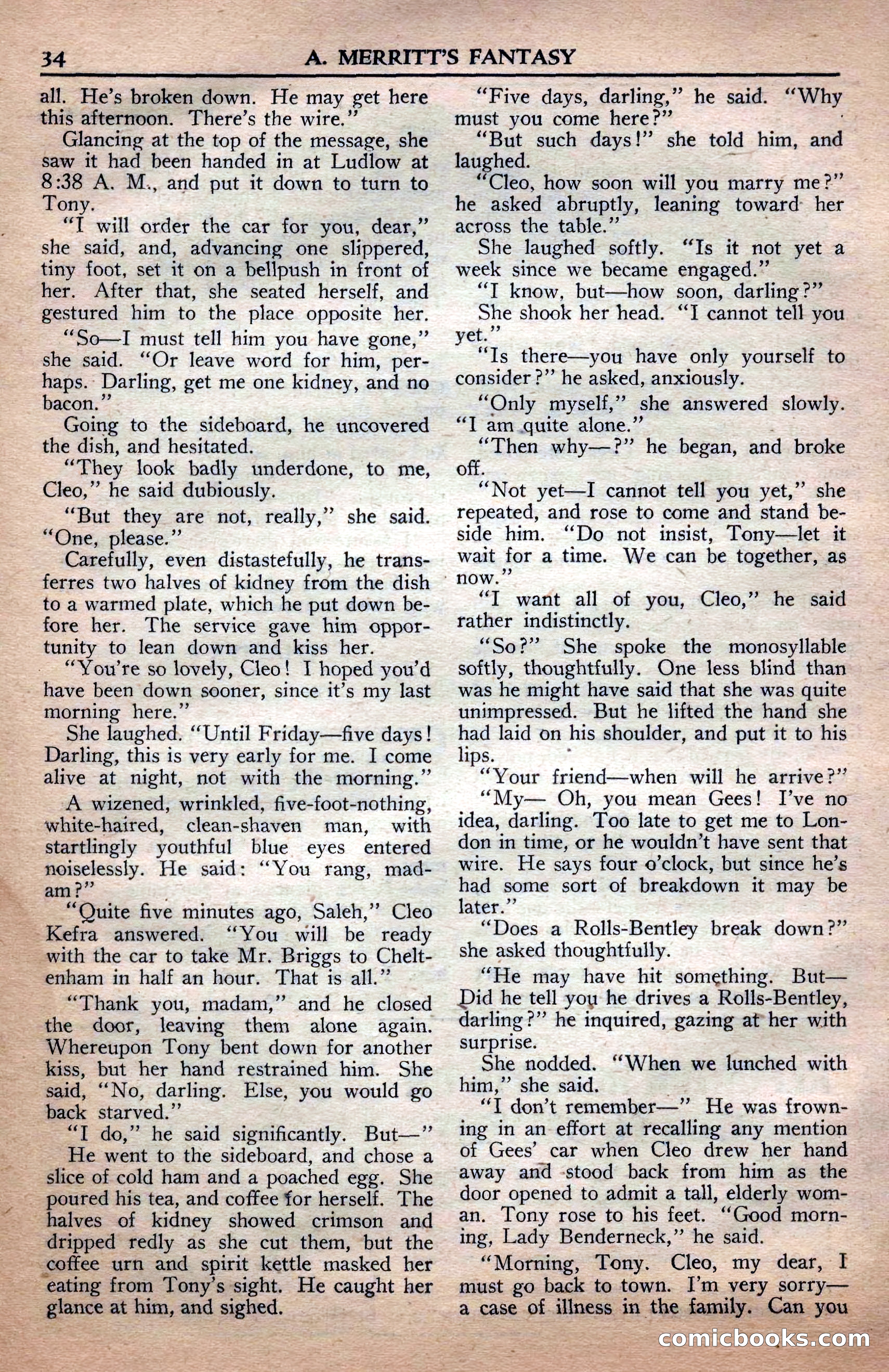 A. Merritt's Fantasy Magazine, April 1950 — page 34 of 132
