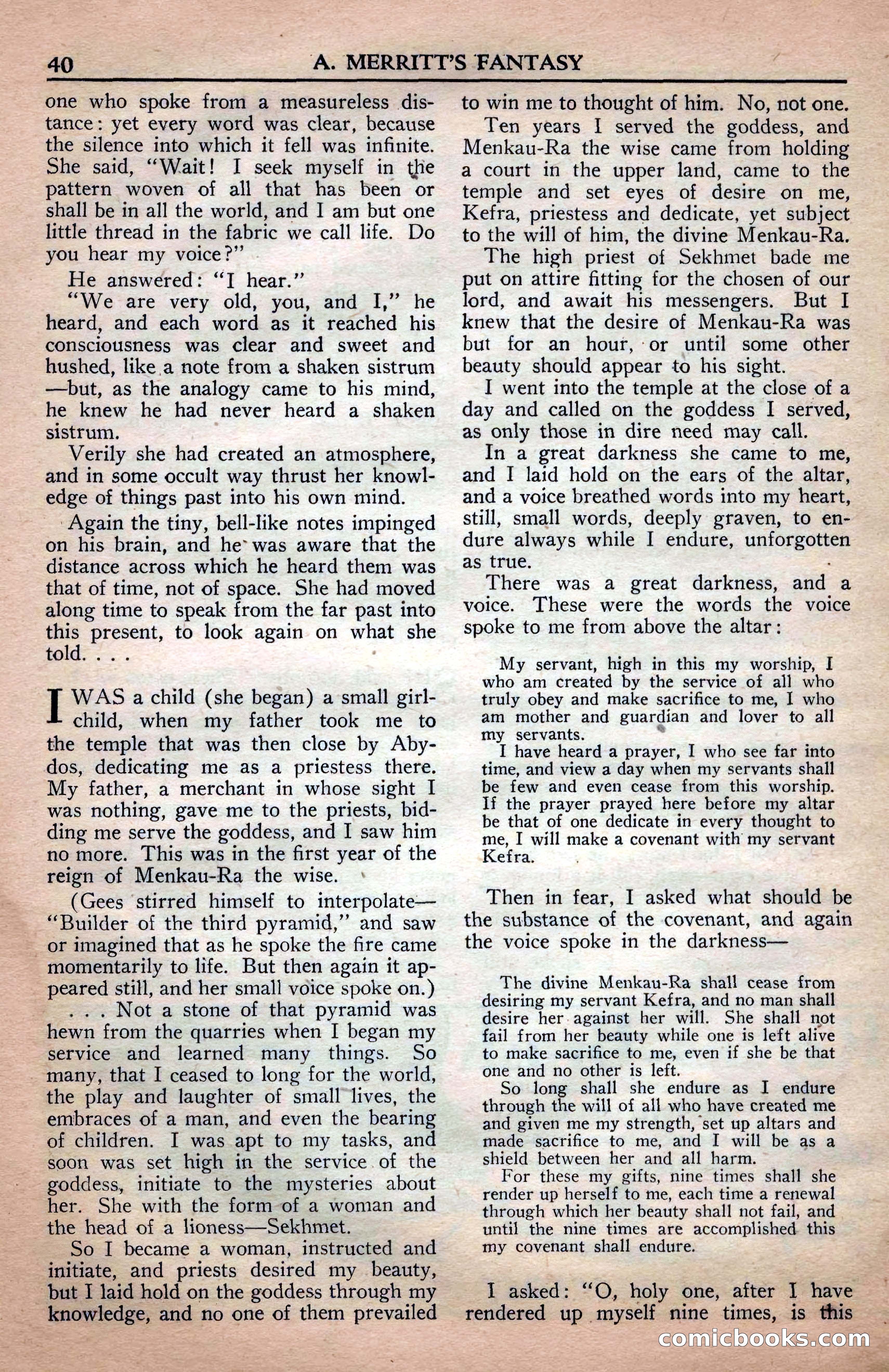 A. Merritt's Fantasy Magazine, April 1950 — page 40 of 132