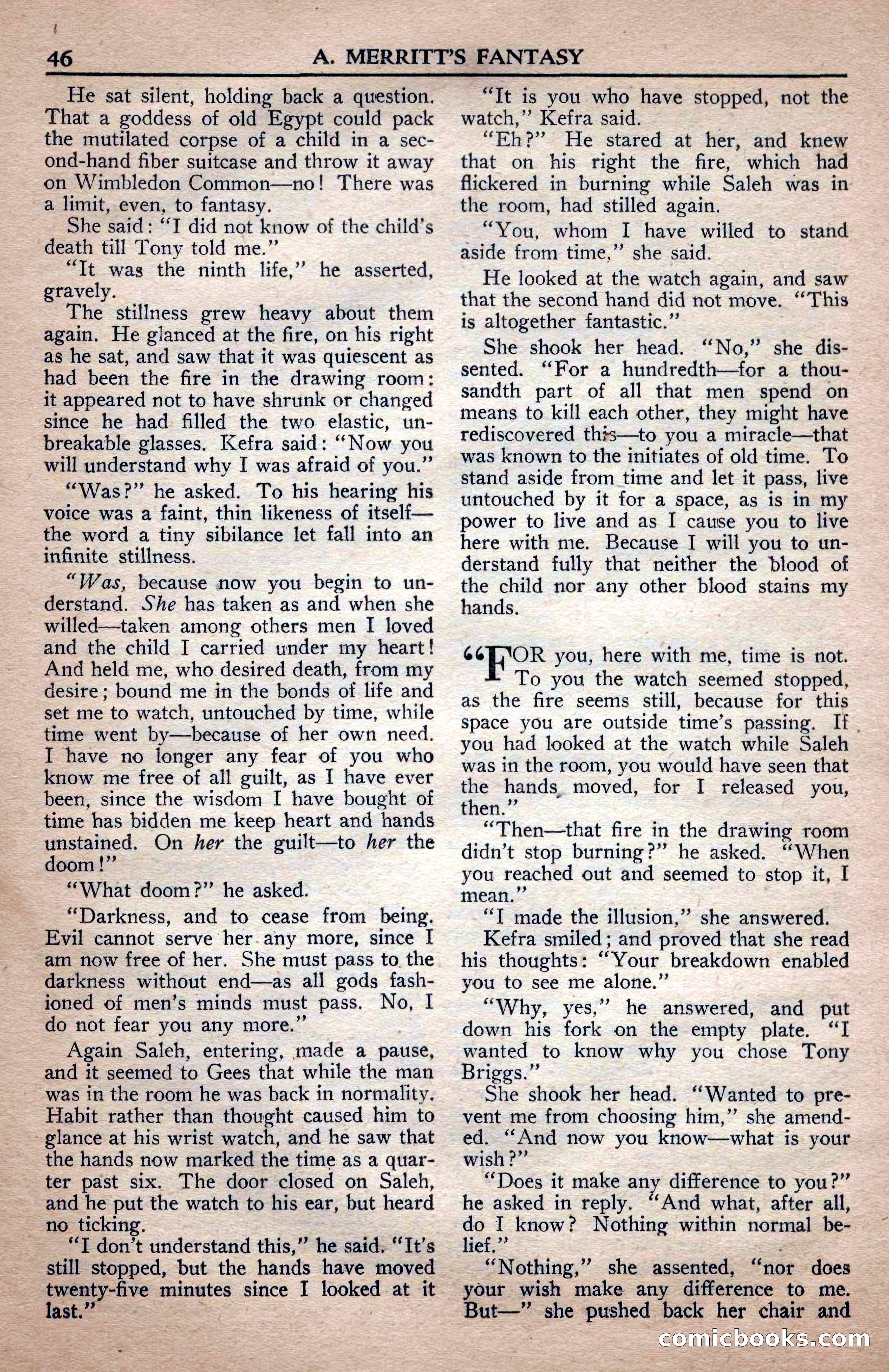 A. Merritt's Fantasy Magazine, April 1950 — page 46 of 132