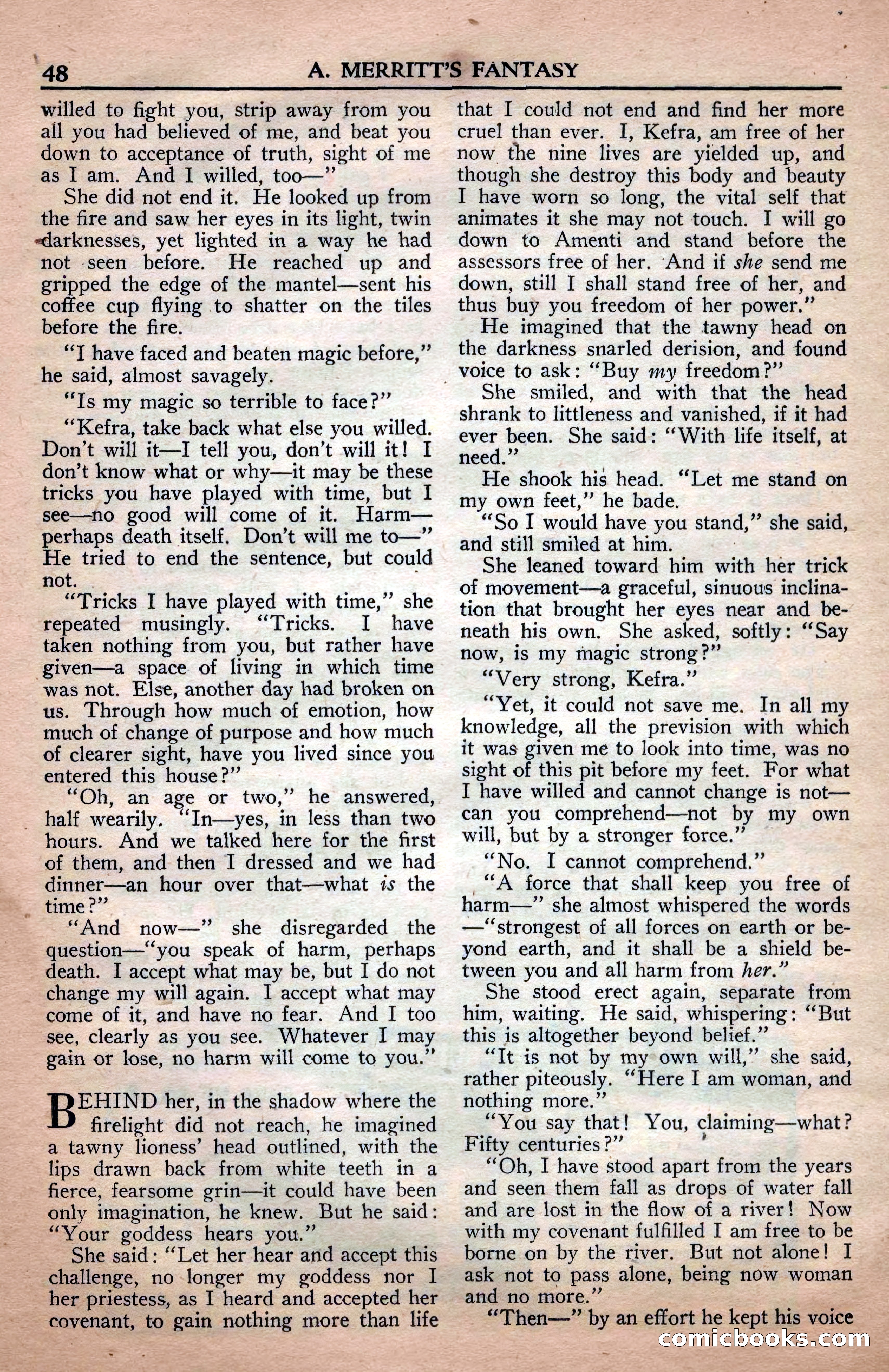 A. Merritt's Fantasy Magazine, April 1950 — page 48 of 132