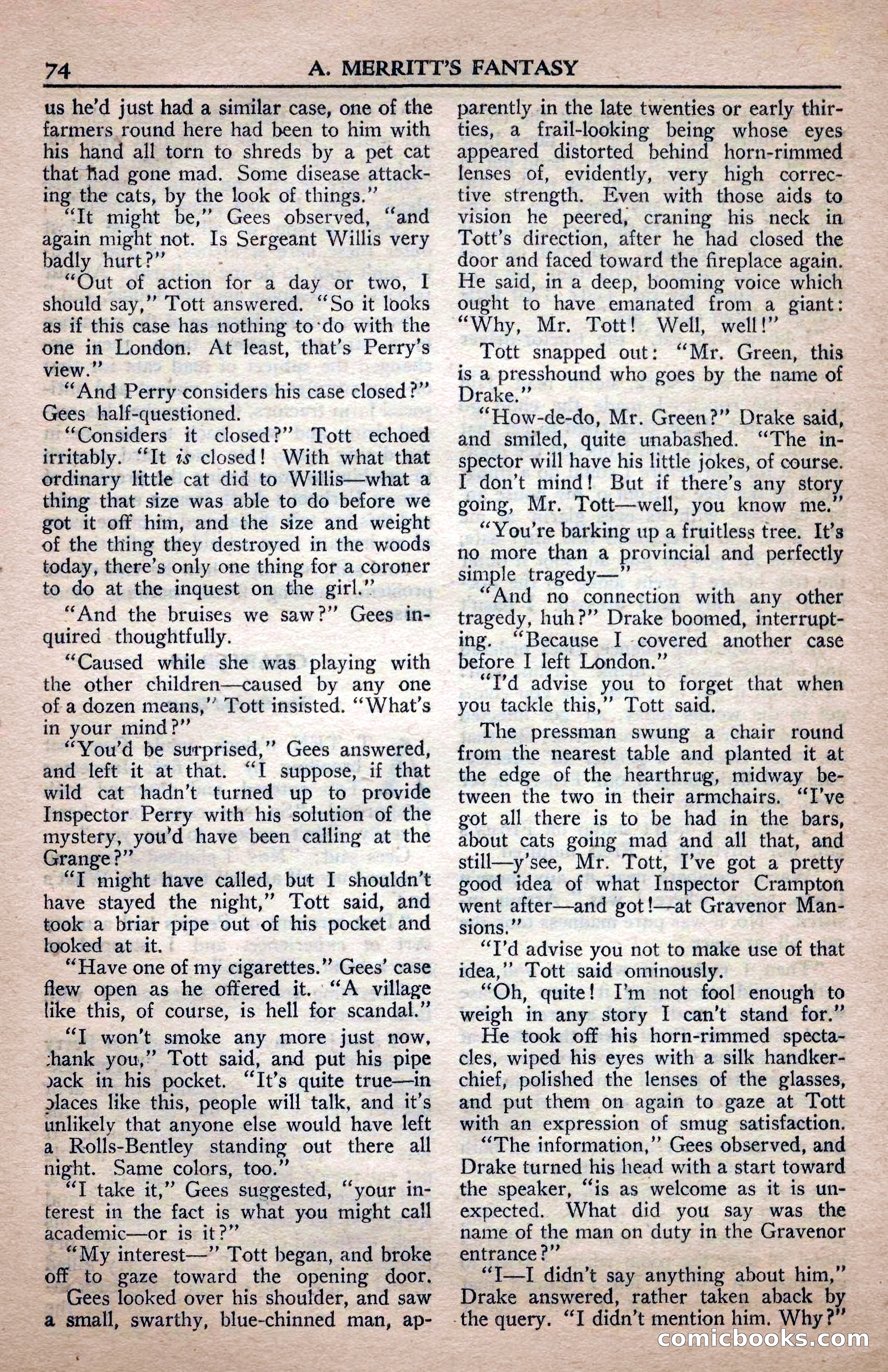A. Merritt's Fantasy Magazine, April 1950 — page 74 of 132