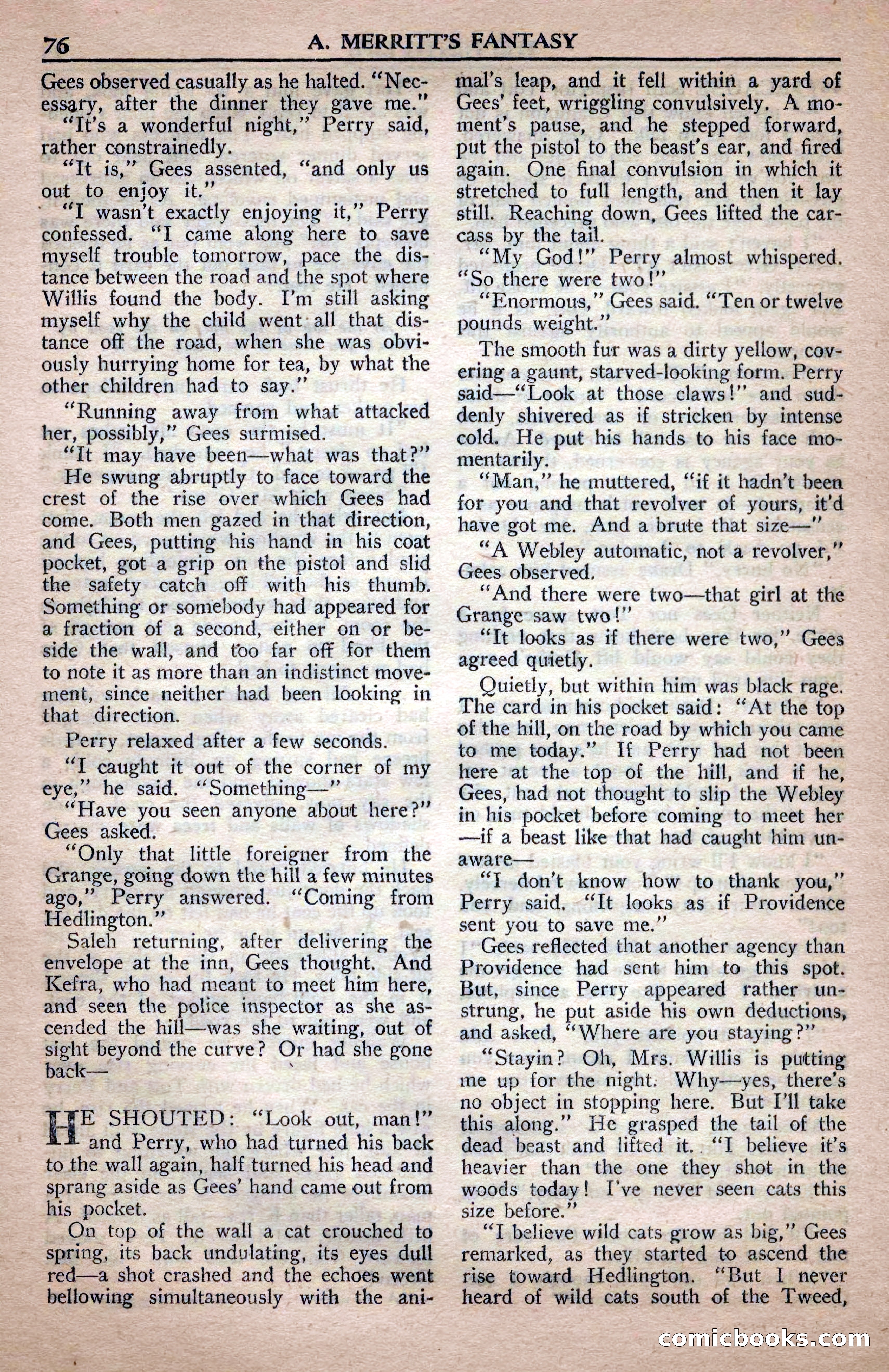 A. Merritt's Fantasy Magazine, April 1950 — page 76 of 132