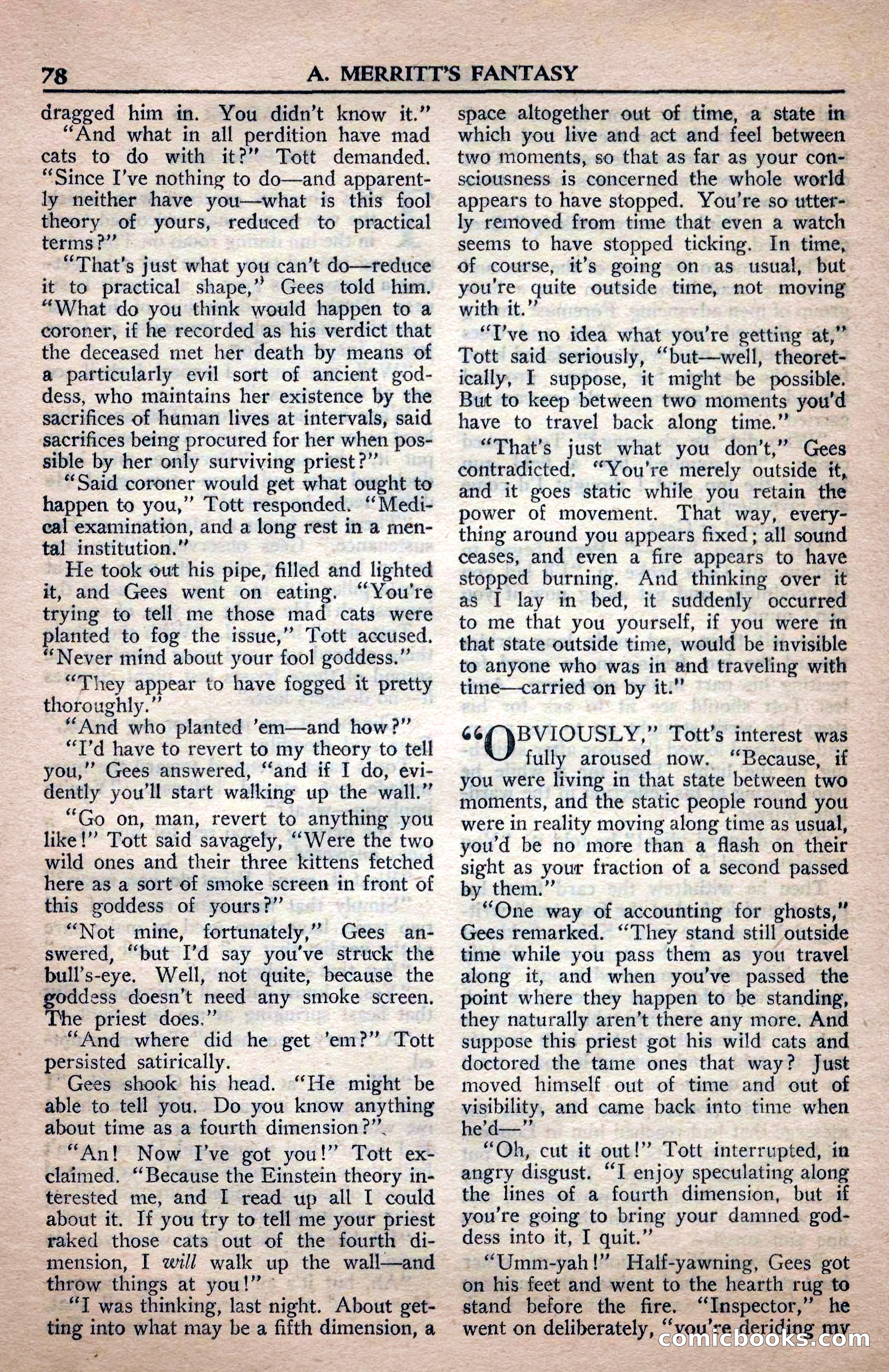 A. Merritt's Fantasy Magazine, April 1950 — page 78 of 132