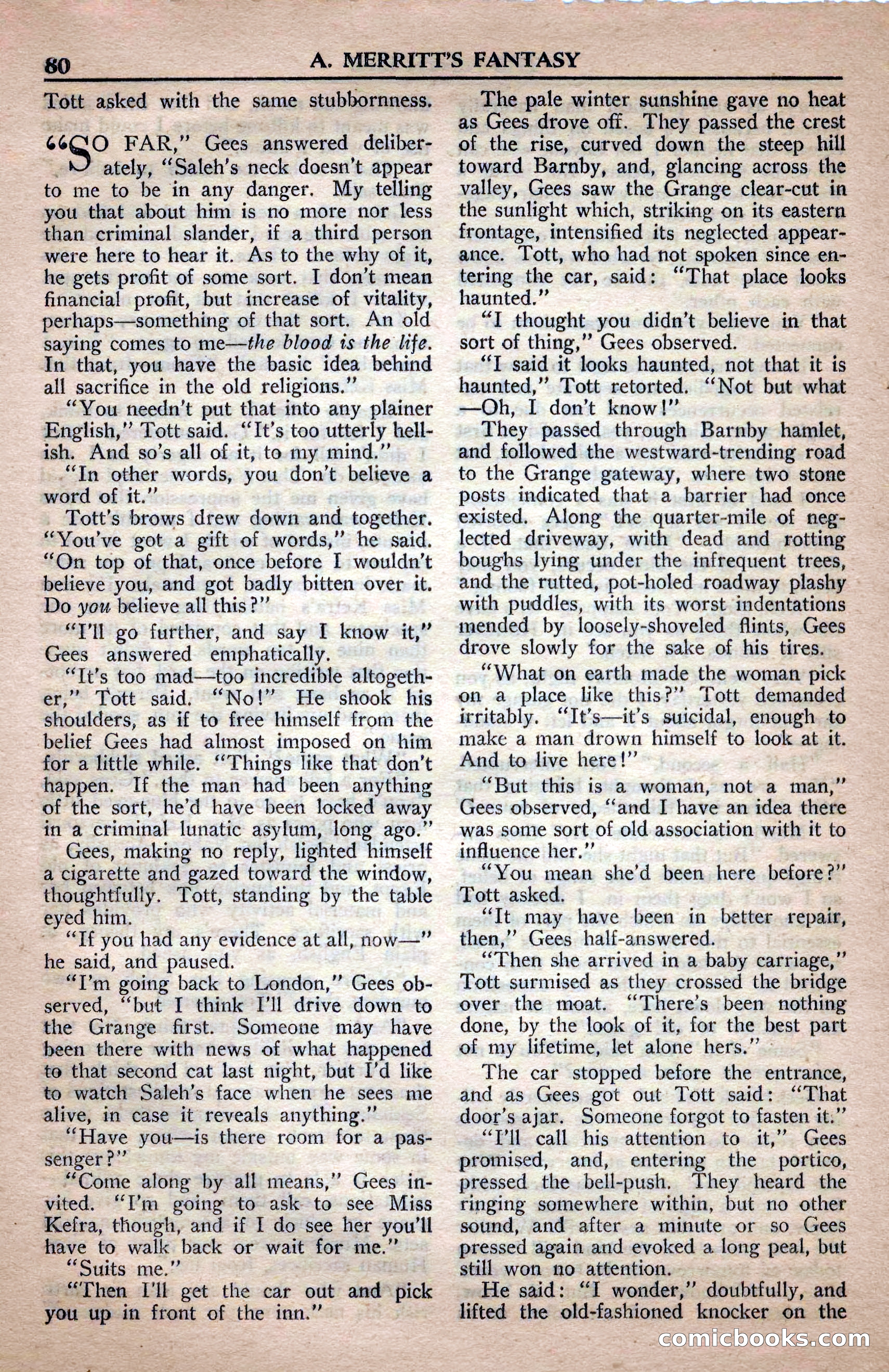A. Merritt's Fantasy Magazine, April 1950 — page 80 of 132