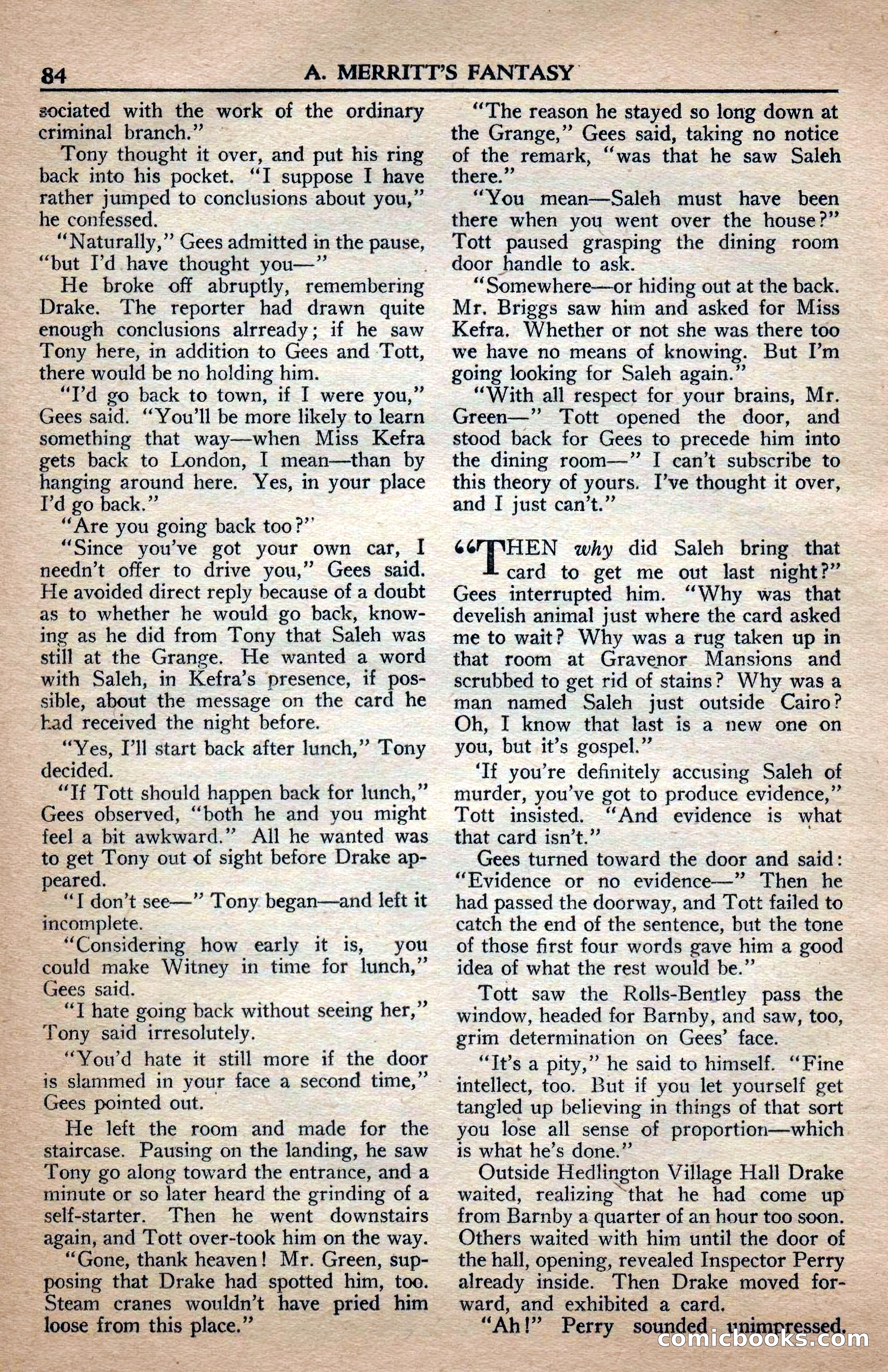 A. Merritt's Fantasy Magazine, April 1950 — page 84 of 132