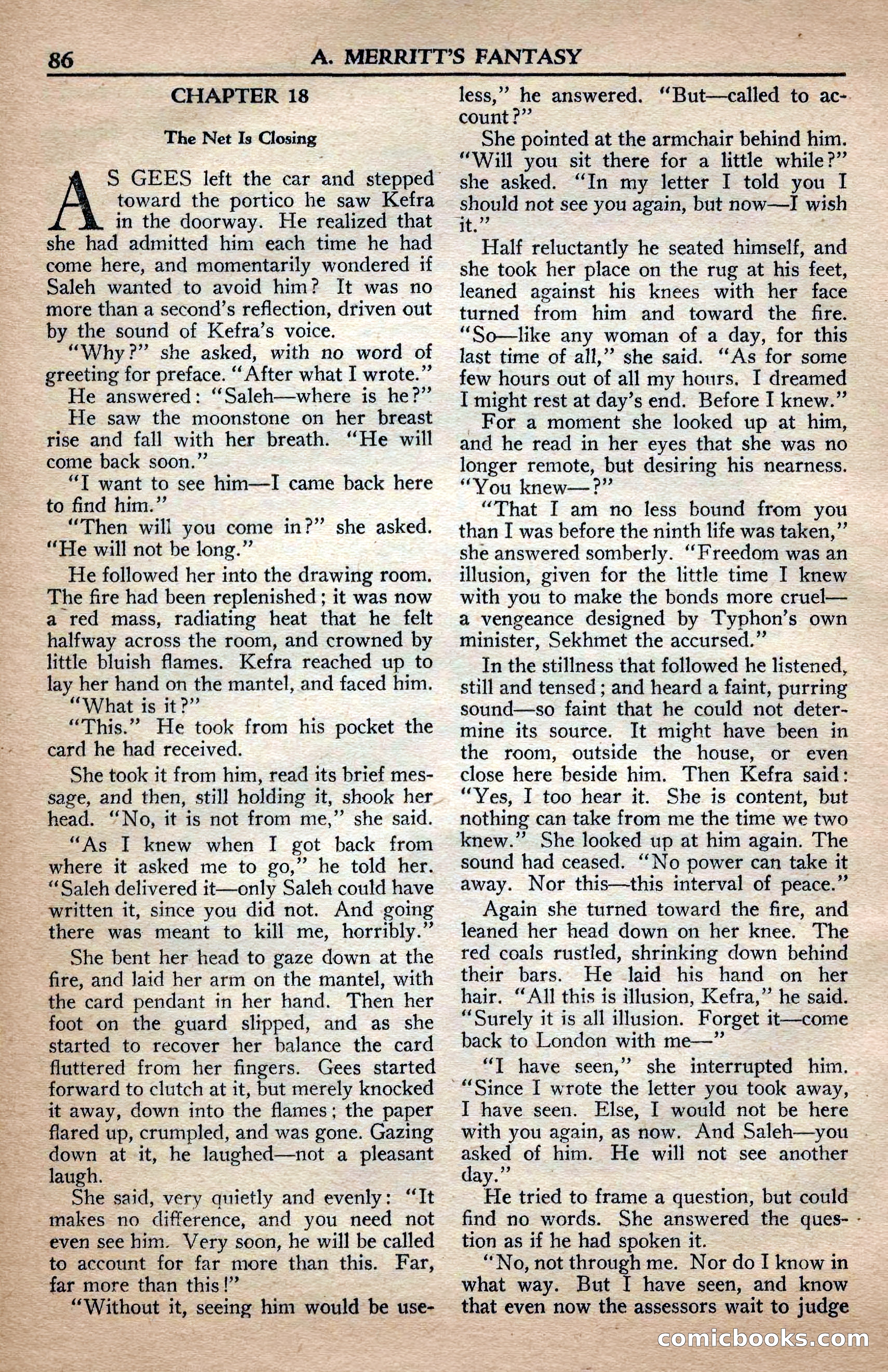A. Merritt's Fantasy Magazine, April 1950 — page 86 of 132