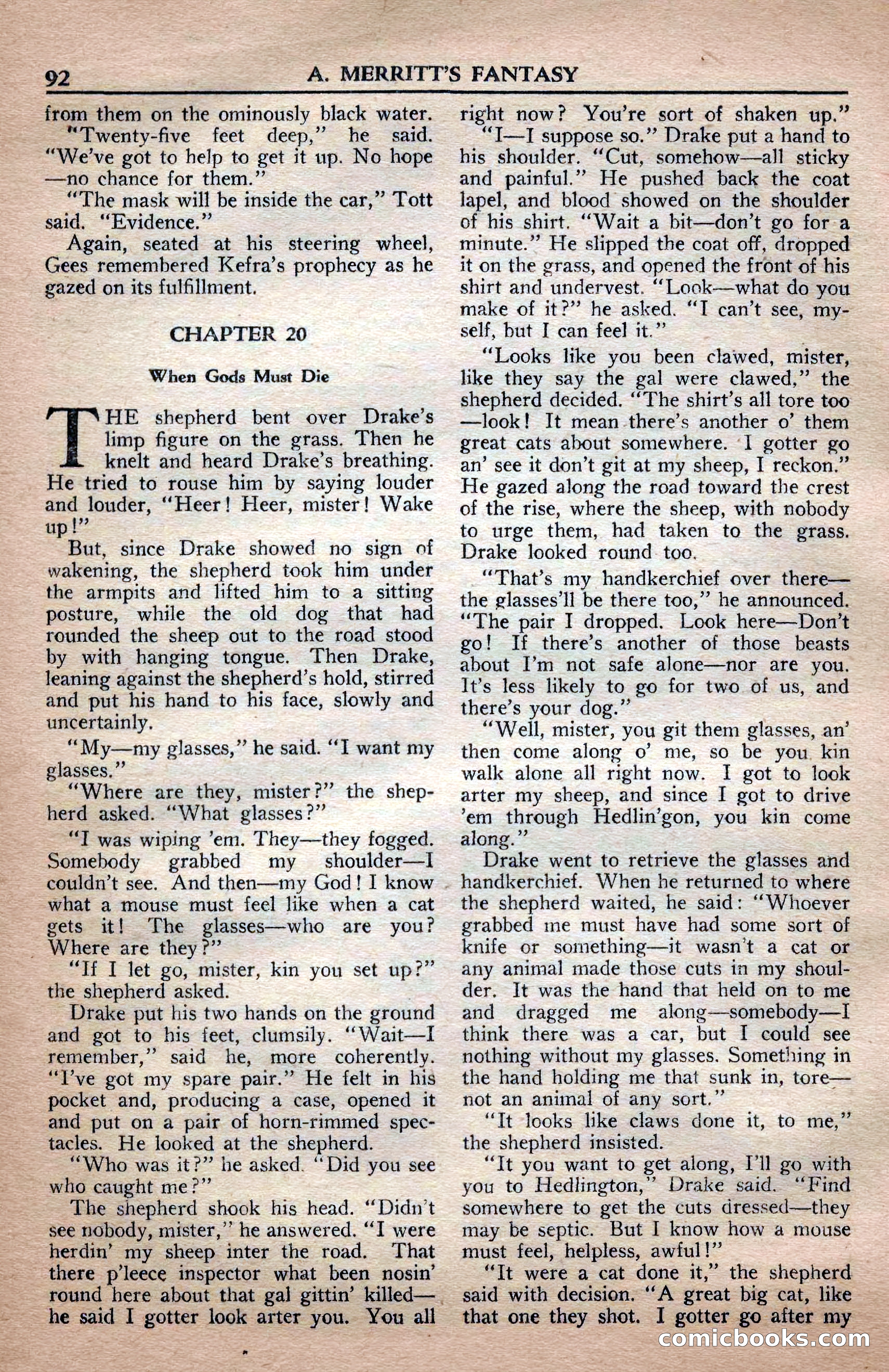A. Merritt's Fantasy Magazine, April 1950 — page 92 of 132