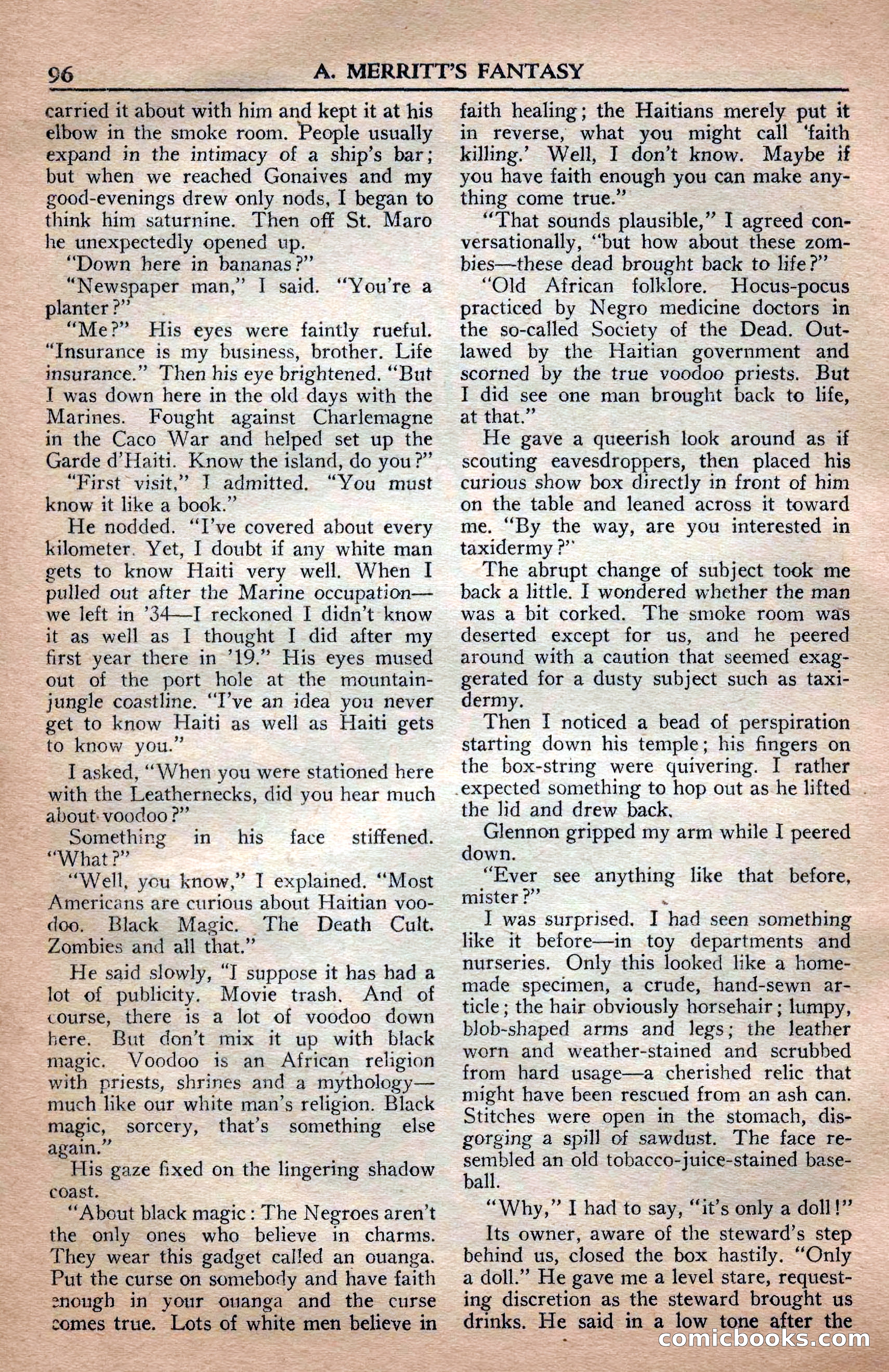 A. Merritt's Fantasy Magazine, April 1950 — page 96 of 132