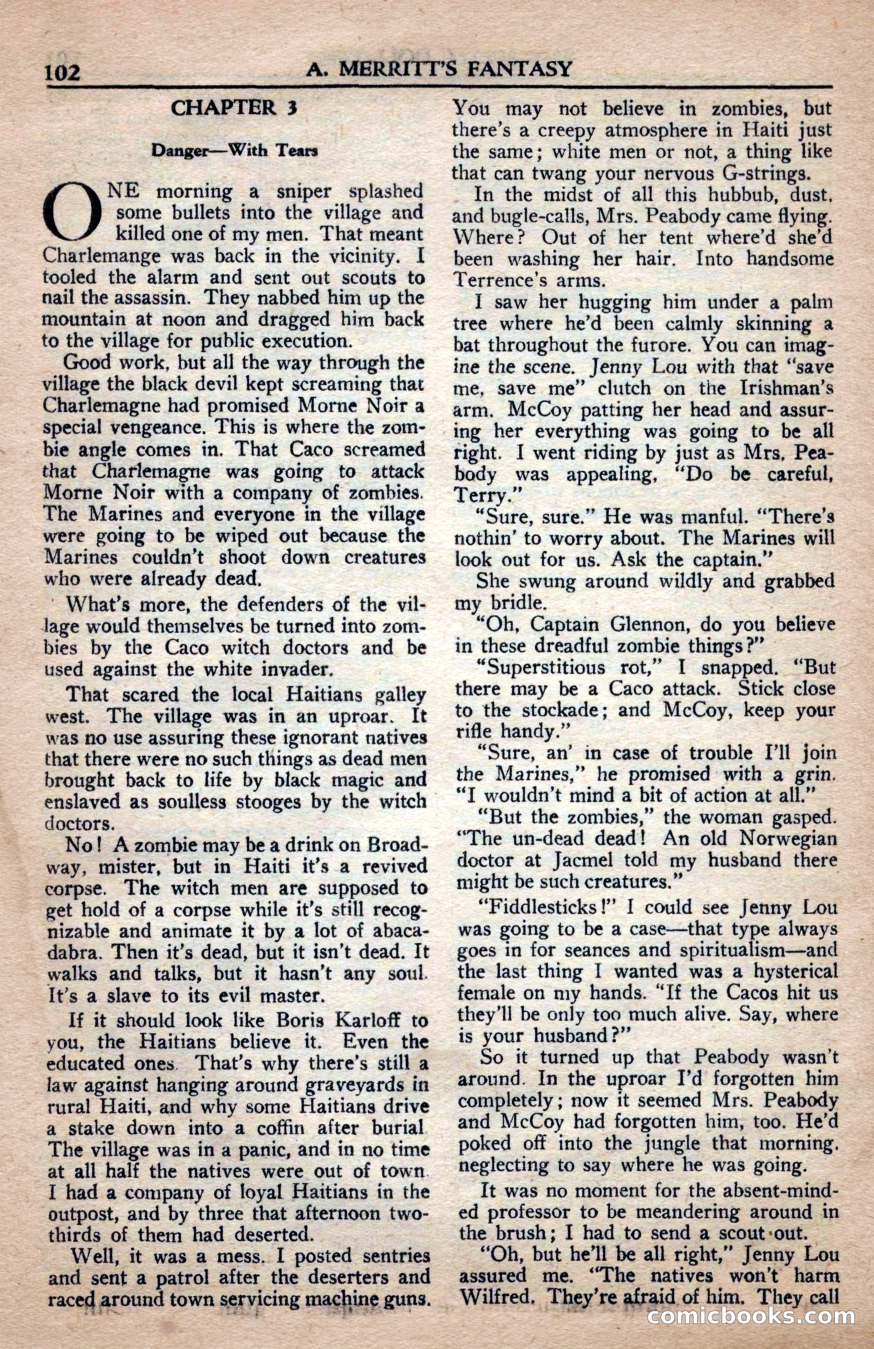 A. Merritt's Fantasy Magazine, April 1950 — page 102 of 132