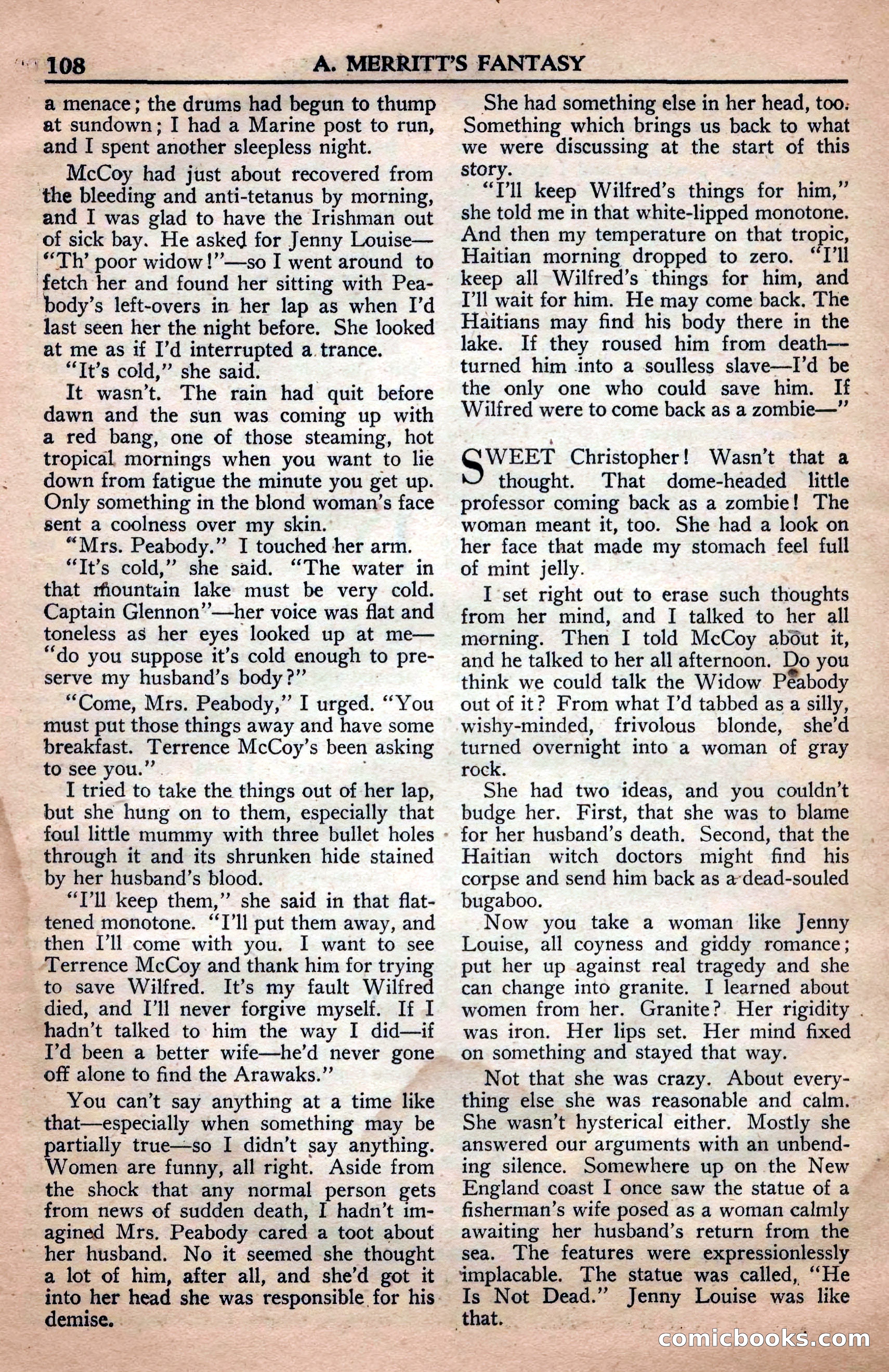 A. Merritt's Fantasy Magazine, April 1950 — page 108 of 132