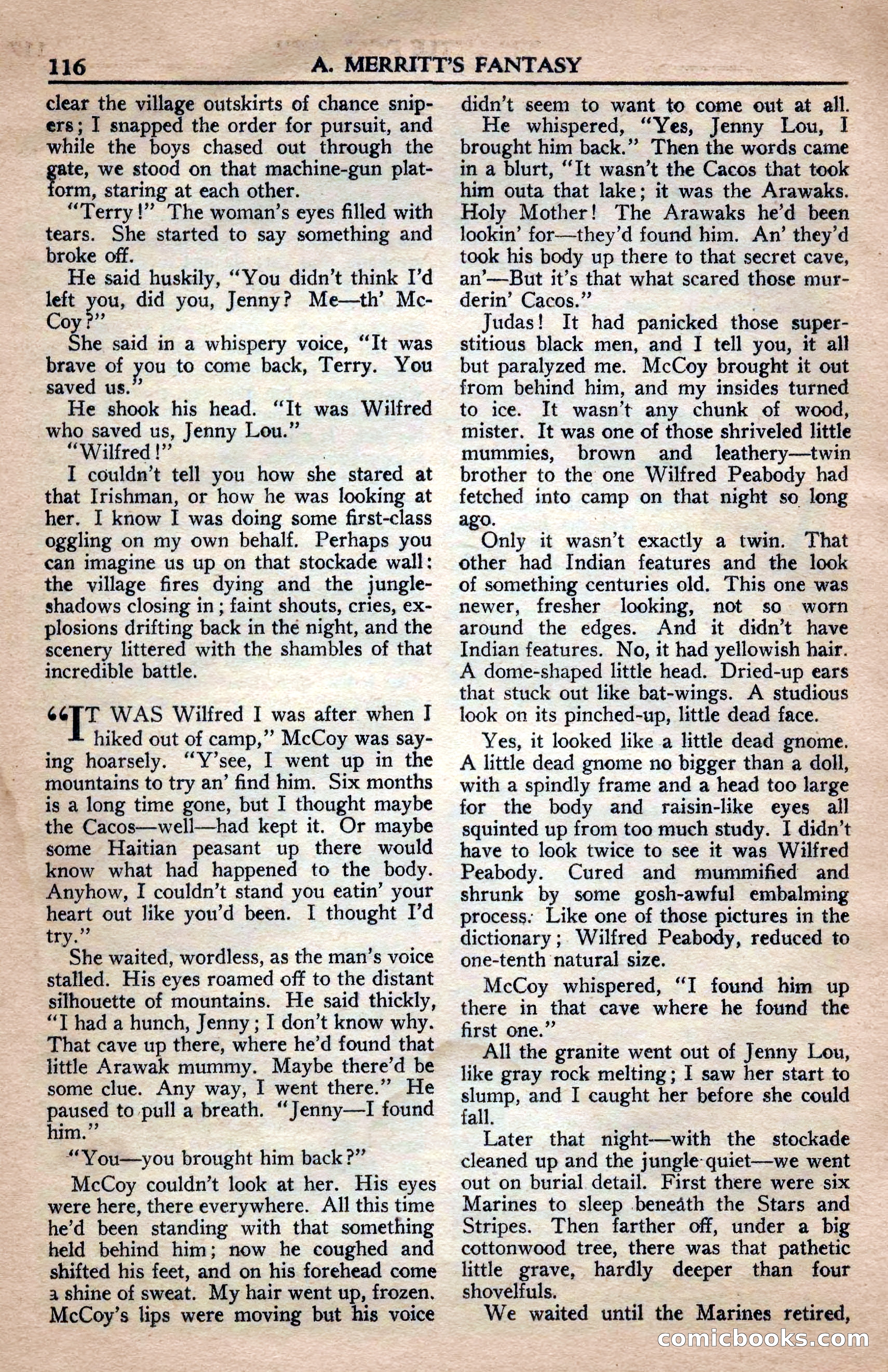 A. Merritt's Fantasy Magazine, April 1950 — page 116 of 132