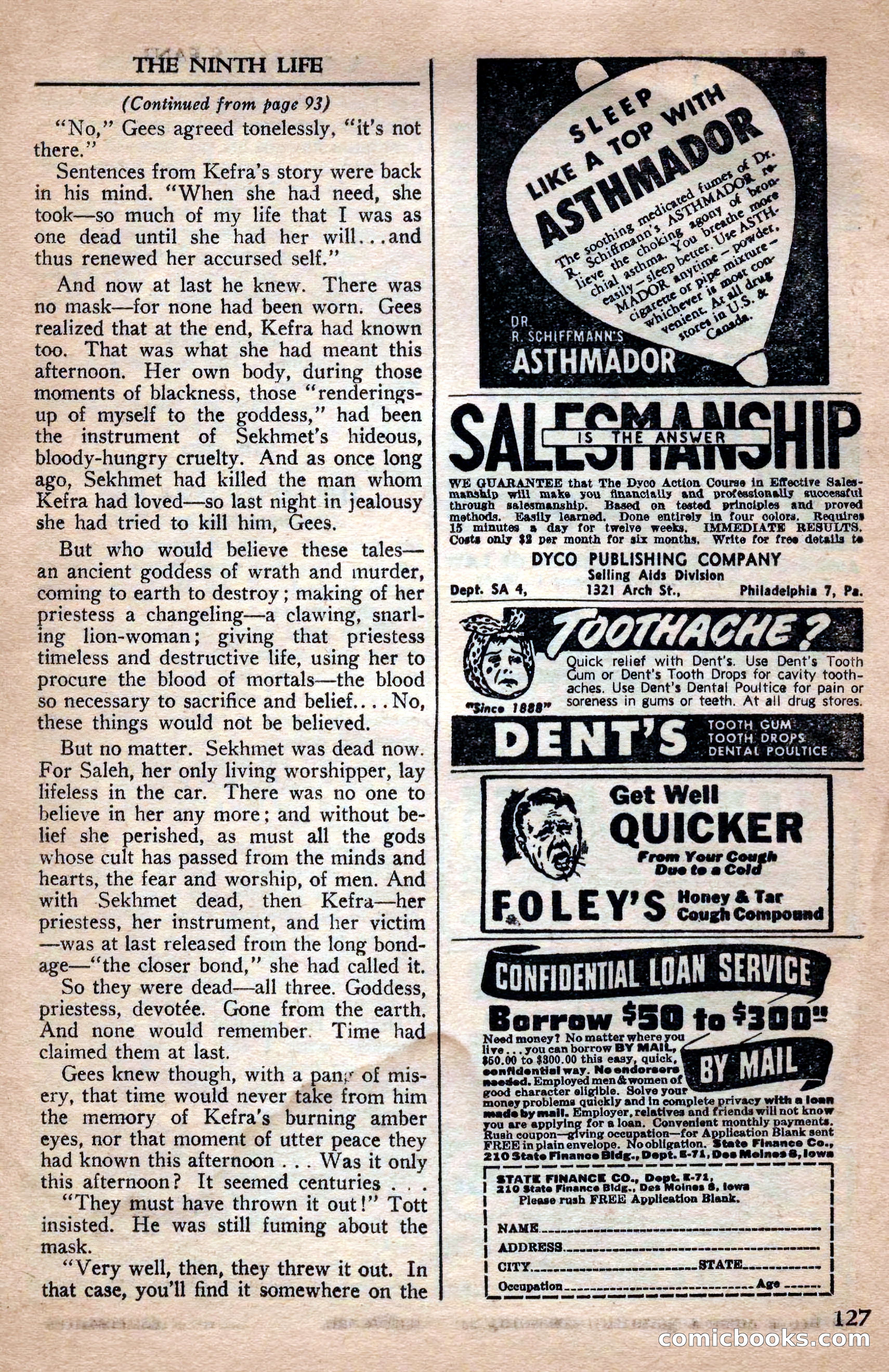 A. Merritt's Fantasy Magazine, April 1950 — page 127 of 132