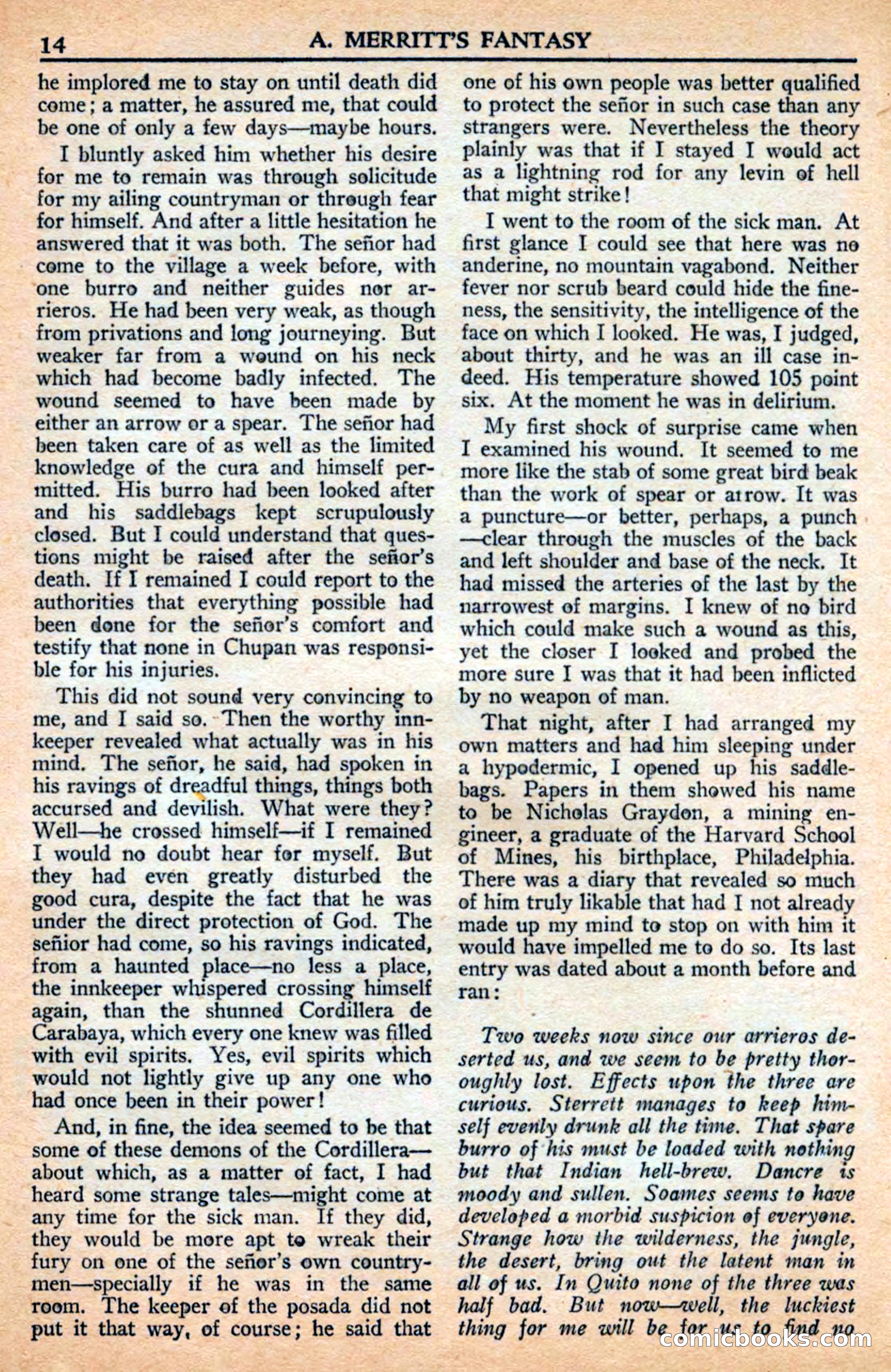 A. Merritt's Fantasy Magazine, July 1950 — page 14 of 133