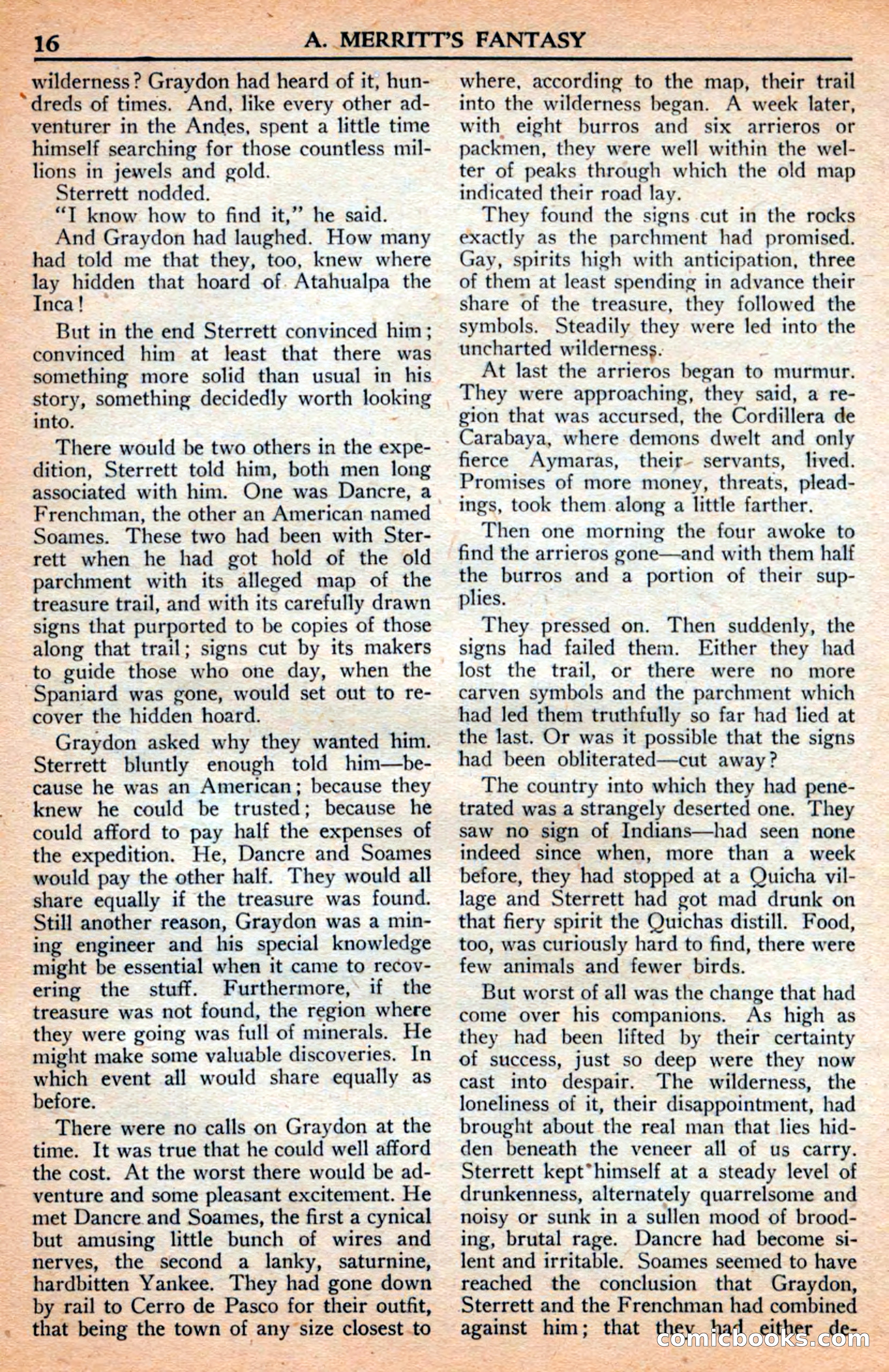 A. Merritt's Fantasy Magazine, July 1950 — page 16 of 133